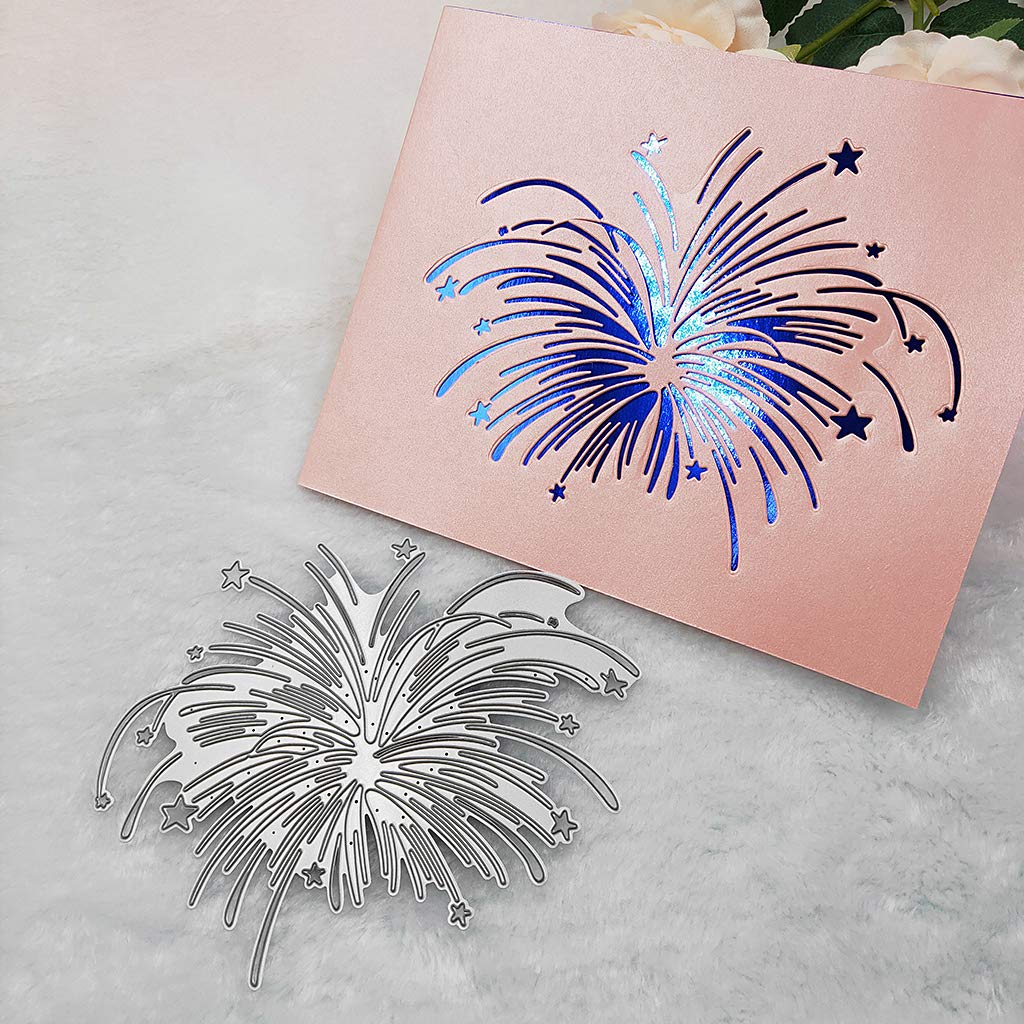 Romantic Fireworks Metal Die Cuts for Card Making - Scrapbooking Embossing Dies, DIY Album Paper Craft Decoration - Perfect for Greeting Cards, Invitations, and Handmade Gift Decorations