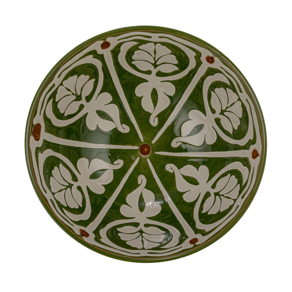 Eco-Friendly Ceramic Serving Bowl - Handcrafted Green Dinnerware for Salads, Pasta & Soup | Perfect for Family Dinners & Entertaining Guests