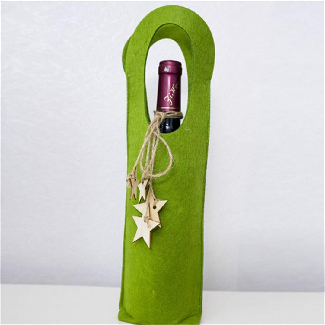 Premium Felt Wine Bottle Gift Bags with Handle - Elegant Wine Carrier Tote for Wedding, Birthday, Christmas & Wine Tasting Parties - Perfect Party Favors & Hostess Gifts (Green) - Great for Gifting, Entertaining & Special Occasions