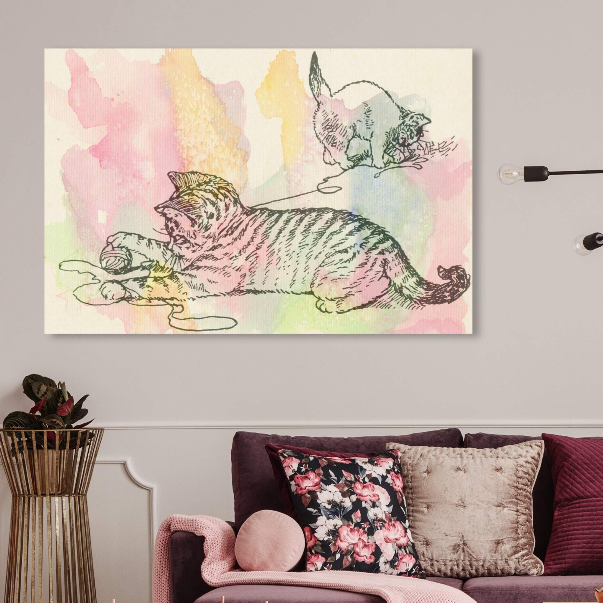 Oliver Gal Artist Co. 'Kittens Love to Play' Animal Wall Art Canvas Print - 45