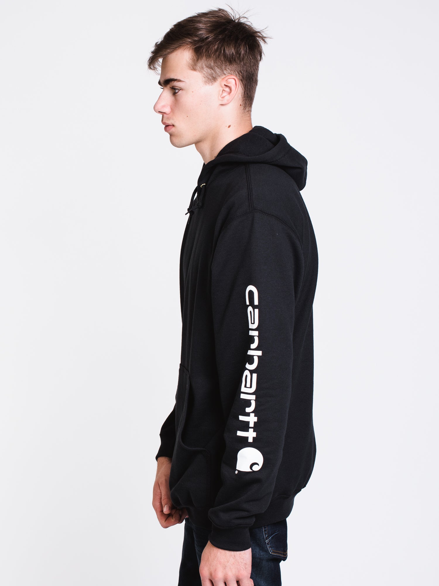 Carhartt Sleeve Pullover Hoodie for Men & Women - Warm Fleece-Lined Sweatshirt for Outdoor Work & Casual Wear