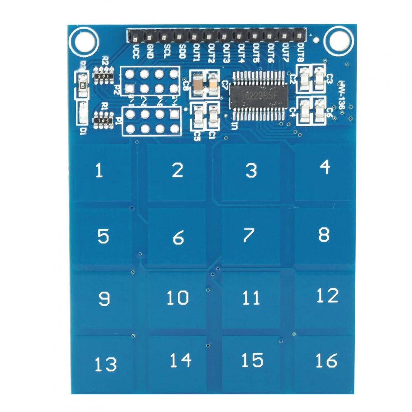 WagNian 2 Pack TTP229 16-Channel Capacitive Touch Sensor Module, 2.4V-5.5V Digital Touch Switch for DIY Electronics - Low Power Consumption for Smart Home, IoT & Electrical Projects