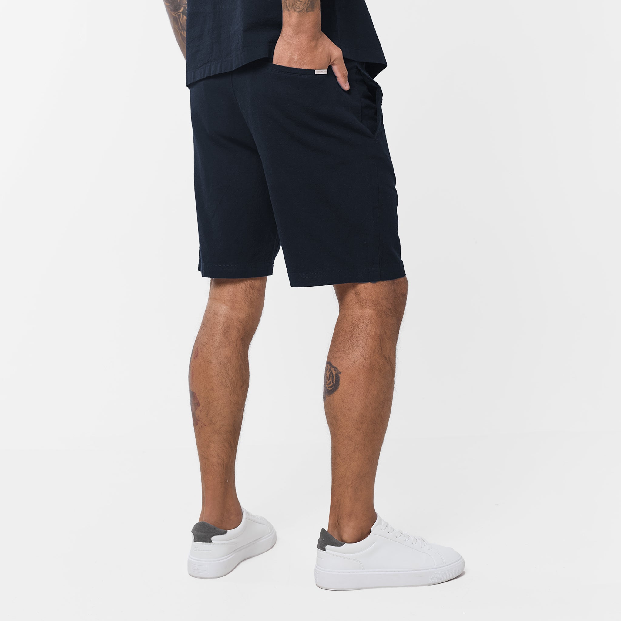 Premium Linen Shorts for Men - Navy Blue | Comfortable & Breathable Summer Casual Wear | Perfect for Beach, Vacation & Outdoor Activities