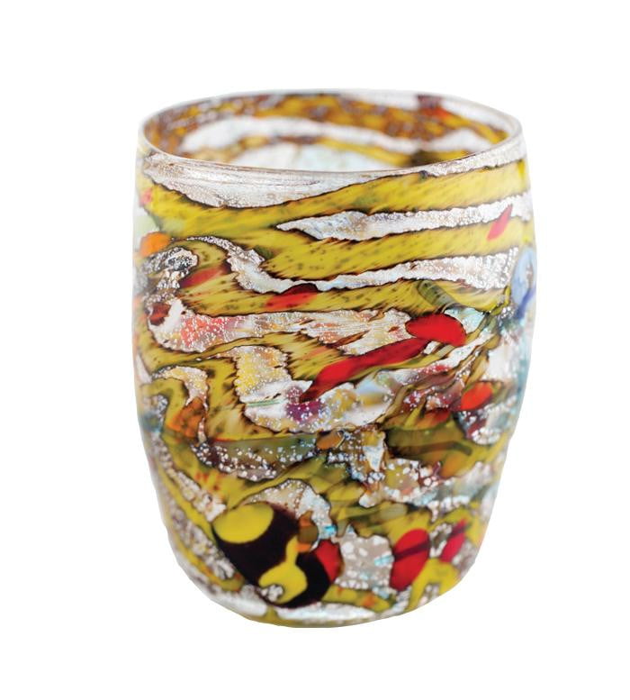 PRE ORDER Set of Six Carnival + Yellow Glass Cups - Perfect for Parties, Weddings & Home Decor