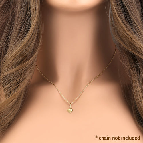 14K Solid Yellow Gold Heart Charm Pendant Necklace for Women - Perfect Gift for Valentine's Day, Anniversary & Special Occasions