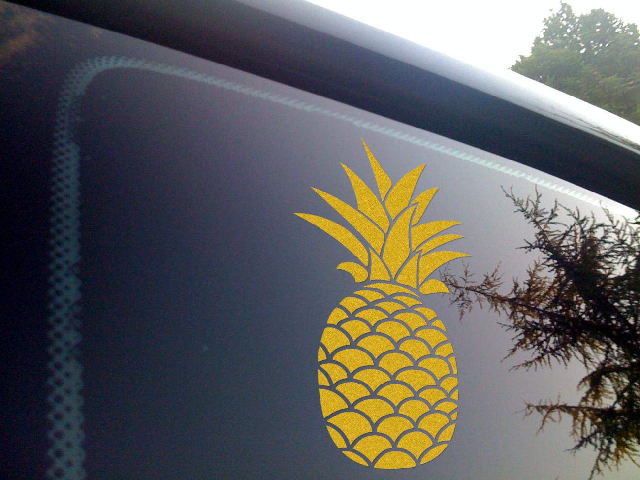 Gold Pineapple Decal - Durable Vinyl Sticker for Car Windows, iPhone, Android Phones, iPad, Tablets, MacBook Laptops - Perfect for Home Decor, Office Accessories, and Personal Style Enhancement