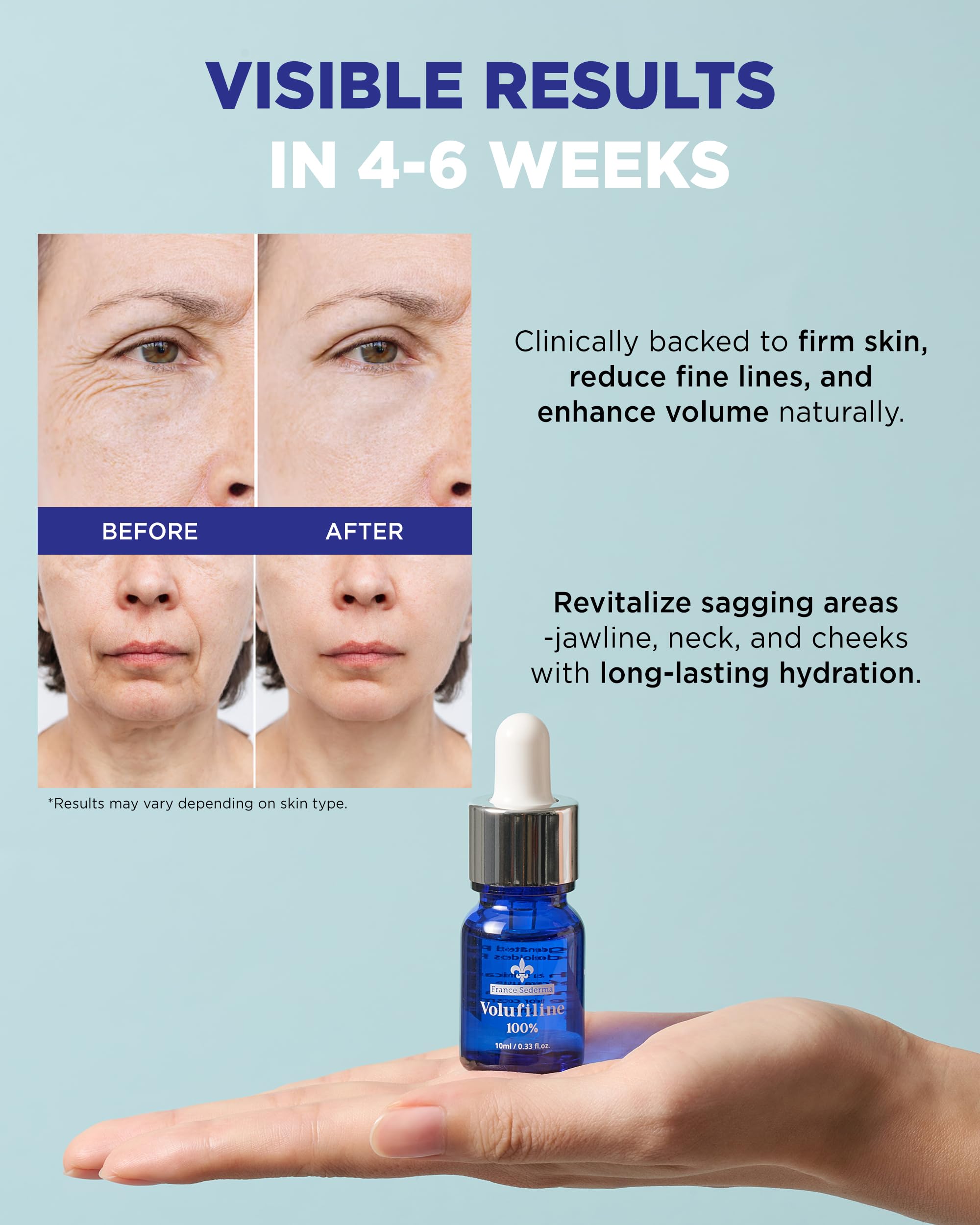100% Volufiline Serum for Face - Advanced Firming & Lifting Facial Ampoule with French Sederma Technology | Intense Hydration & Skin Rejuvenation for Youthful Glow | Perfect for Layering & DIY Skincare Routines | 0.33 fl.oz (10ml) | Ideal for Nighttime Routine, Anti-Aging Treatment & Daily Moisturizing