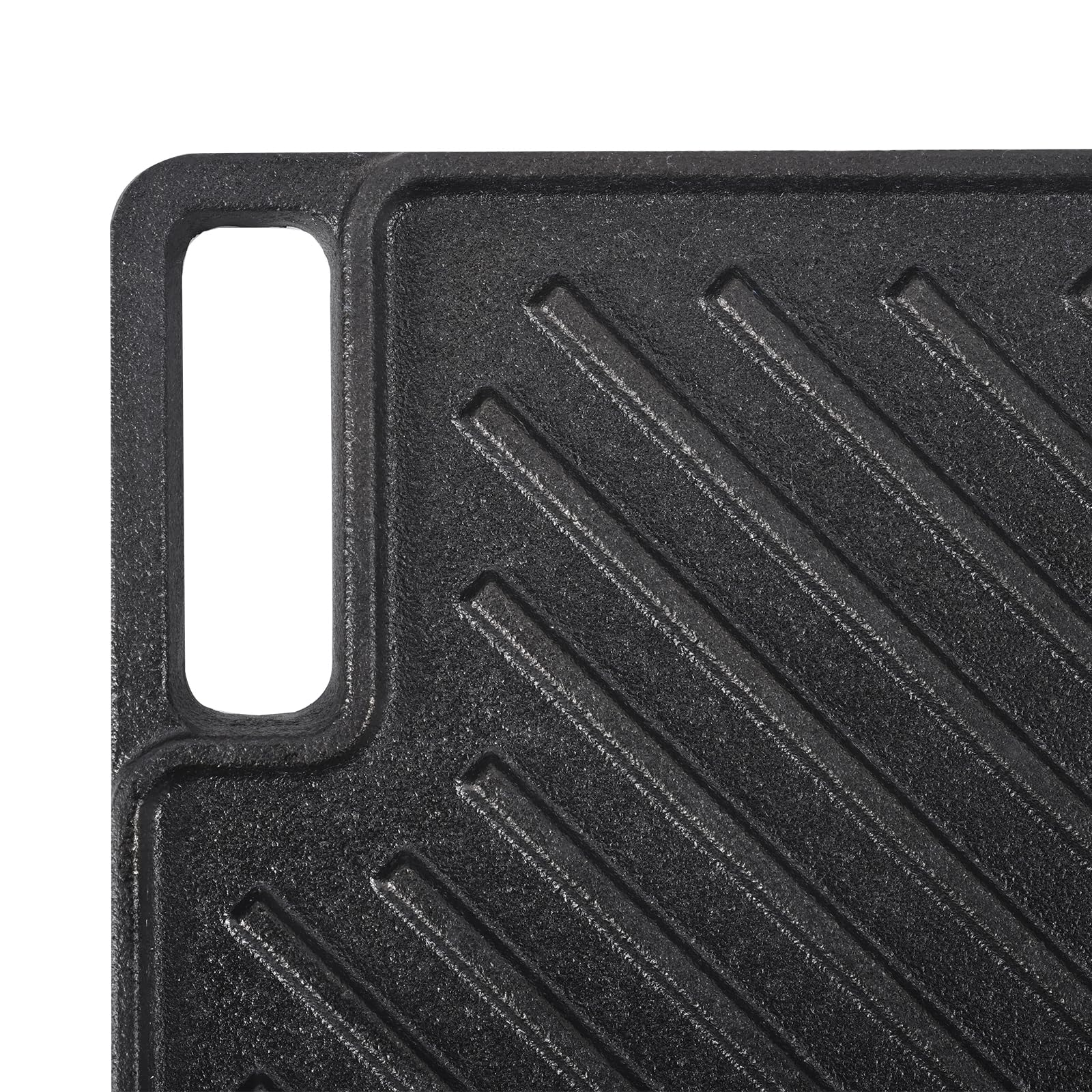 VEVOR 17x10 Inch Reversible Cast Iron Grill Griddle - Pre-Seasoned Double Burner Griddle Pan with Handles, Non-Stick Flat Top Cookware for BBQ, Gas Grill, Camping & Outdoor Cooking - Black