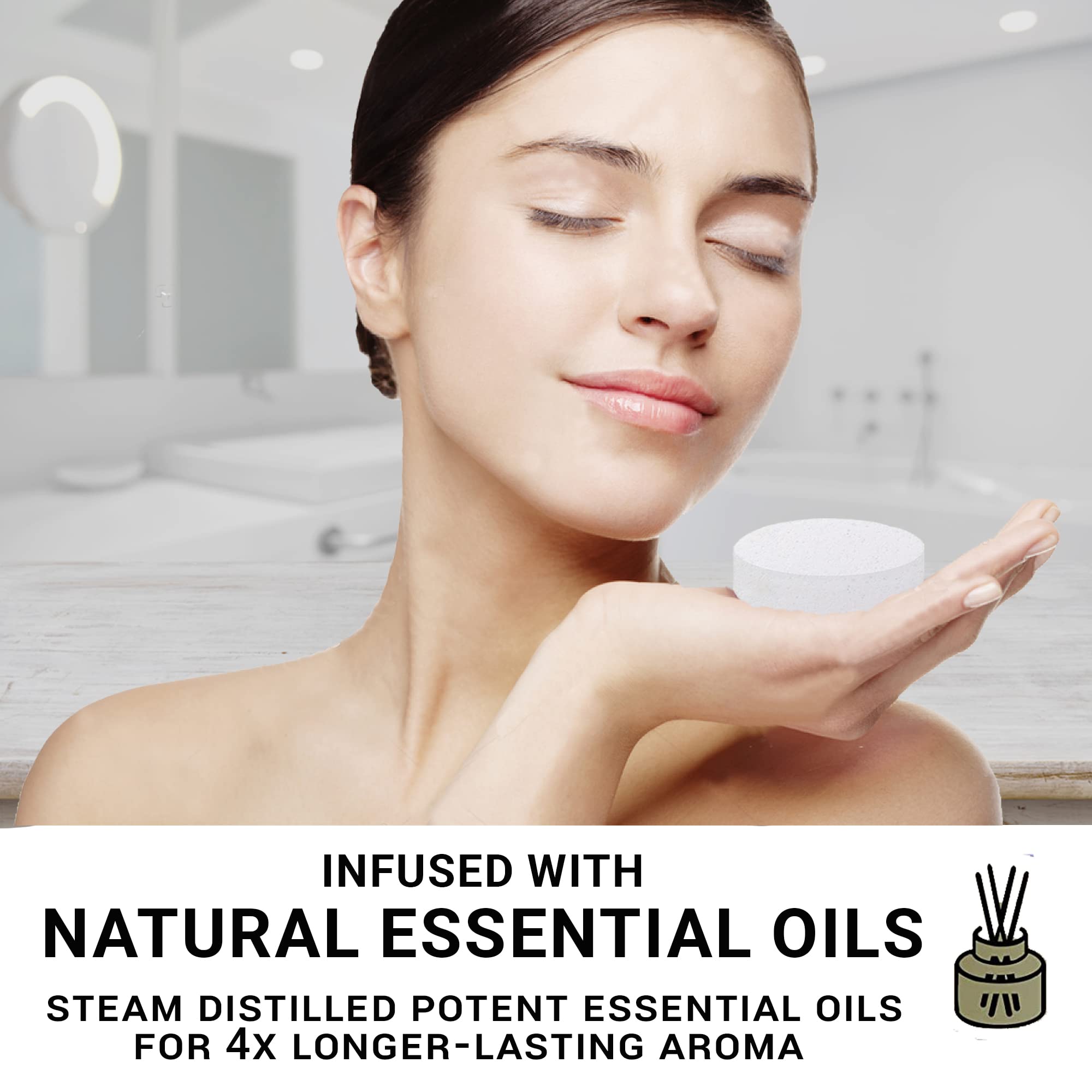 Organic Lavender Shower Bombs with Essential Oils - Aromatherapy Shower Steamers for Relaxation & Spa Experience, Perfect for Stress Relief & Home Self-Care