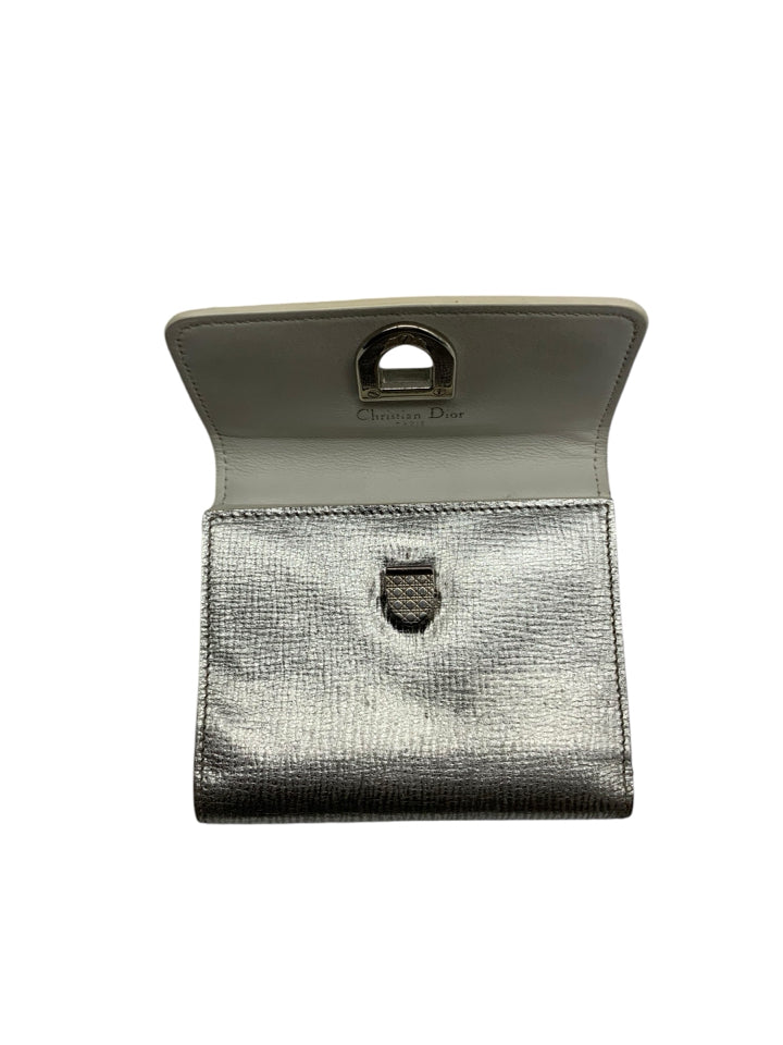 Christian Dior Diorever Metallic Tri Fold Wallet - Luxury Designer Wristlet Clutch for Women | Perfect for Evening Parties, Weddings & Special Occasions