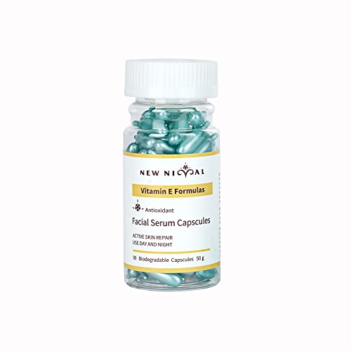 Best Vitamin E Serum for Face - Skin Repair, Anti-Aging & Brightening - Fades Acne Marks & Dark Spots - 90 Capsules (50g) - Perfect for Daily Skincare Routine & Nighttime Treatment