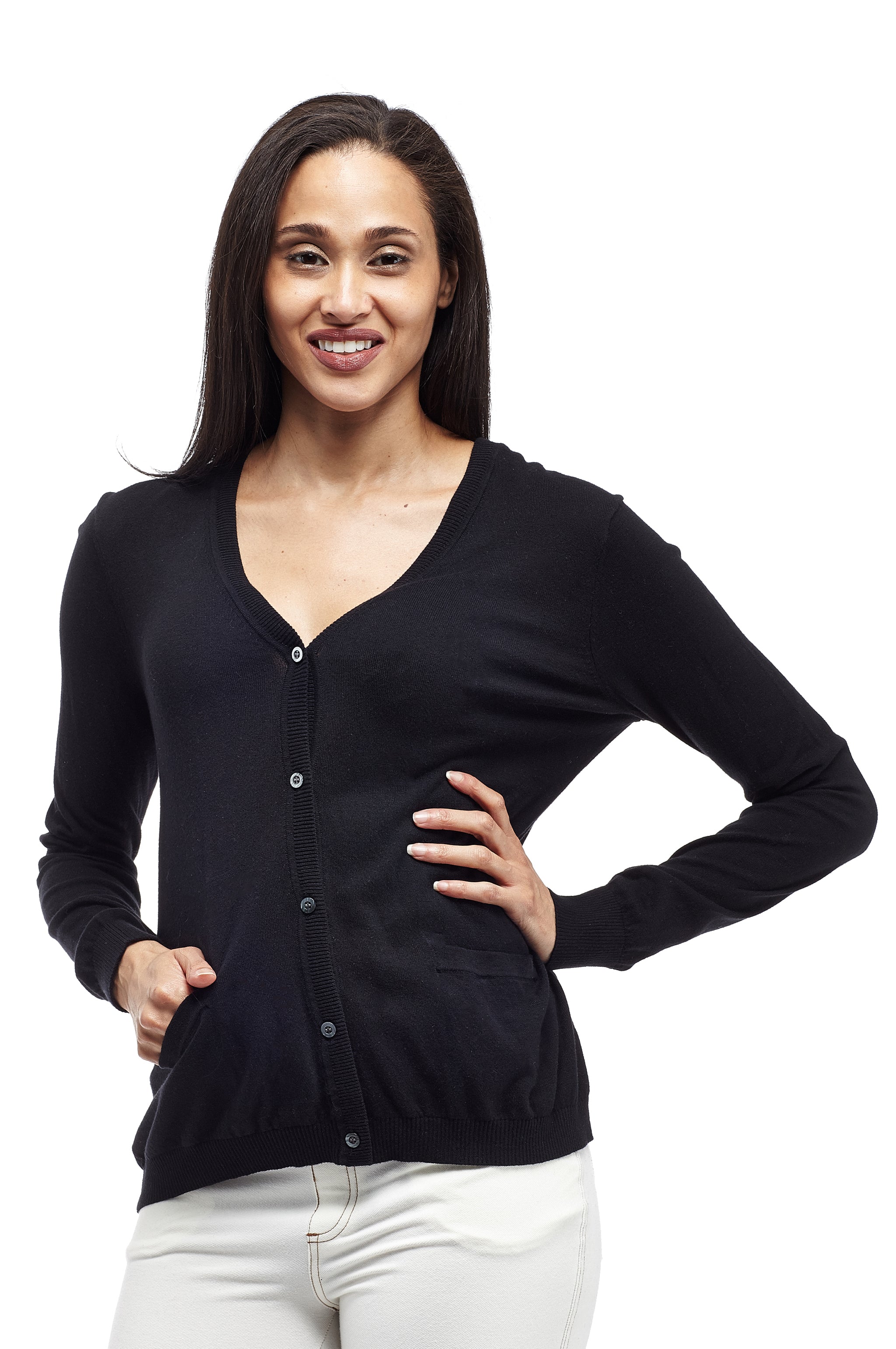Women's Long Sleeve Cardigan with Pockets - Soft Knit Open Front Sweater for Fall & Winter - Cozy Lounge Wear for Home, Office, and Casual Outings
