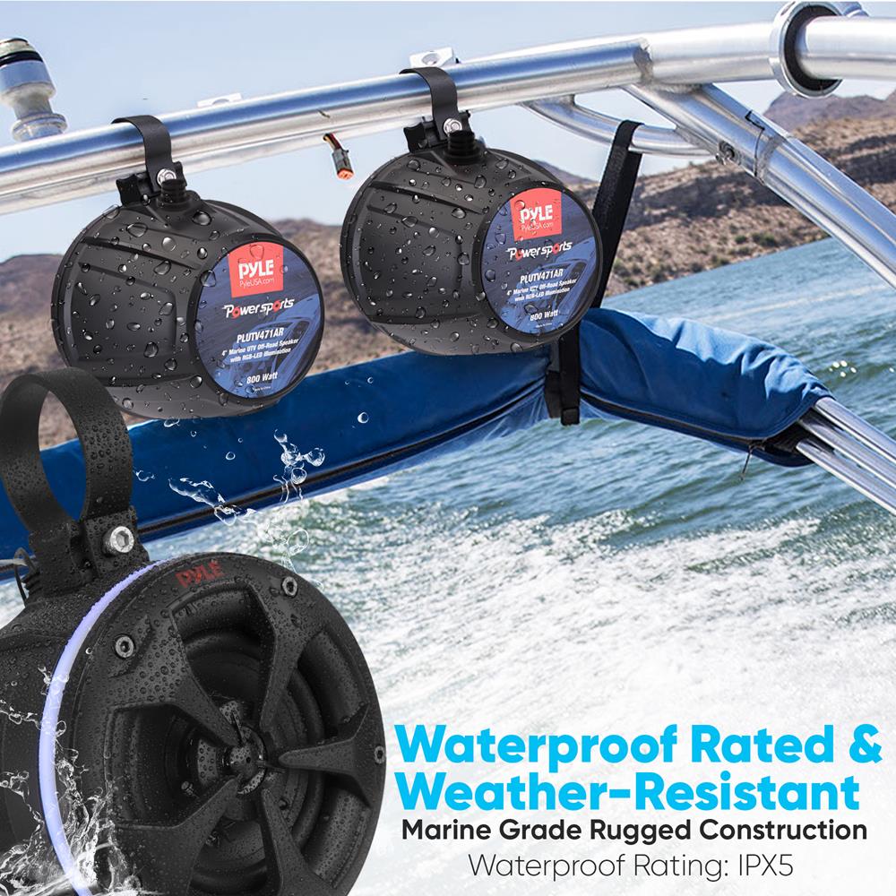 Premium Marine Wakeboard Tower Speaker System - Waterproof Bluetooth Speakers for Boats, Outdoor & Pool Parties - High-Quality Sound for Wakeboarding, Yachting & Water Sports