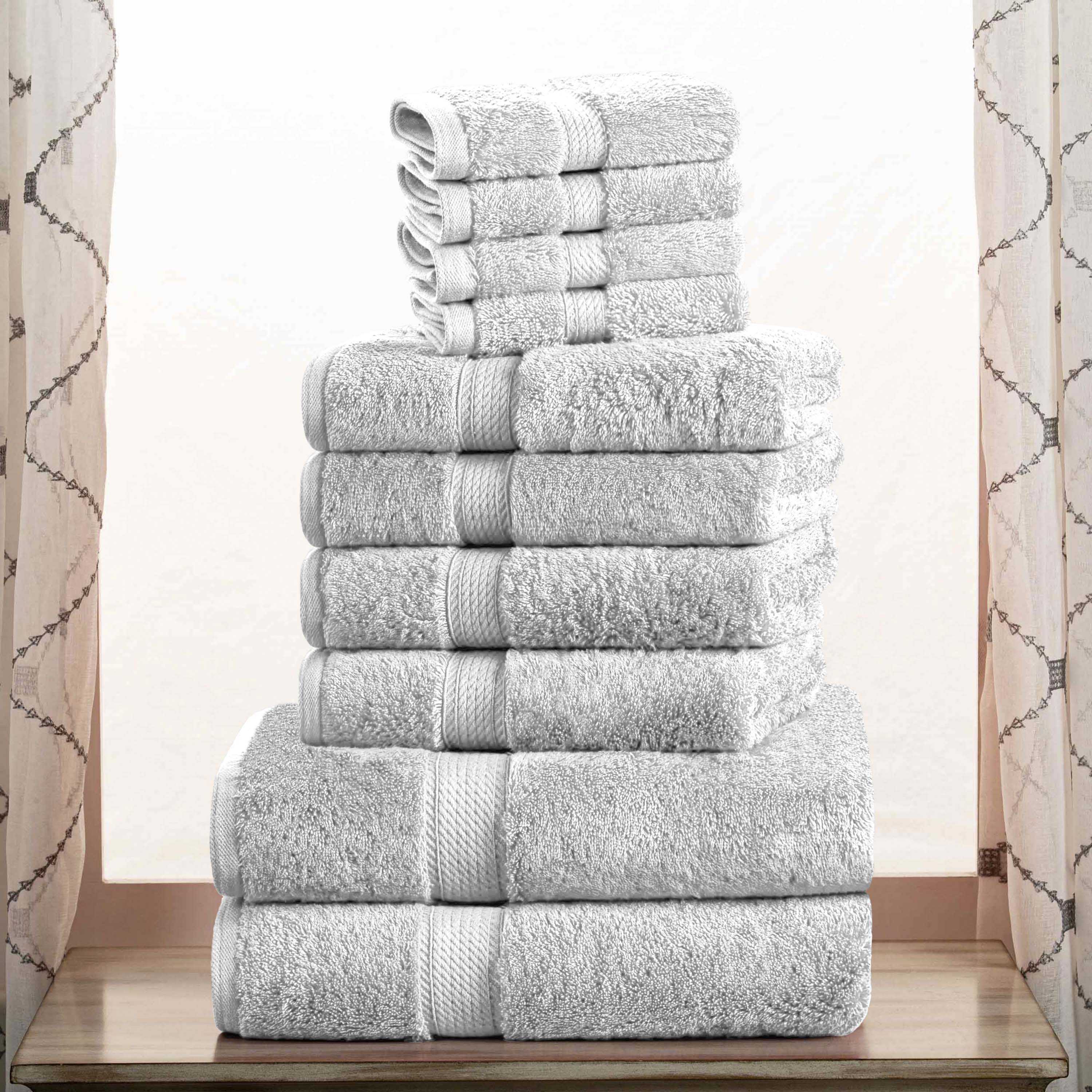 Premium Egyptian Cotton Plush Heavyweight Towel Set - 10 Piece Ultra Absorbent Luxury Bath Towels for Spa, Hotel & Home Use