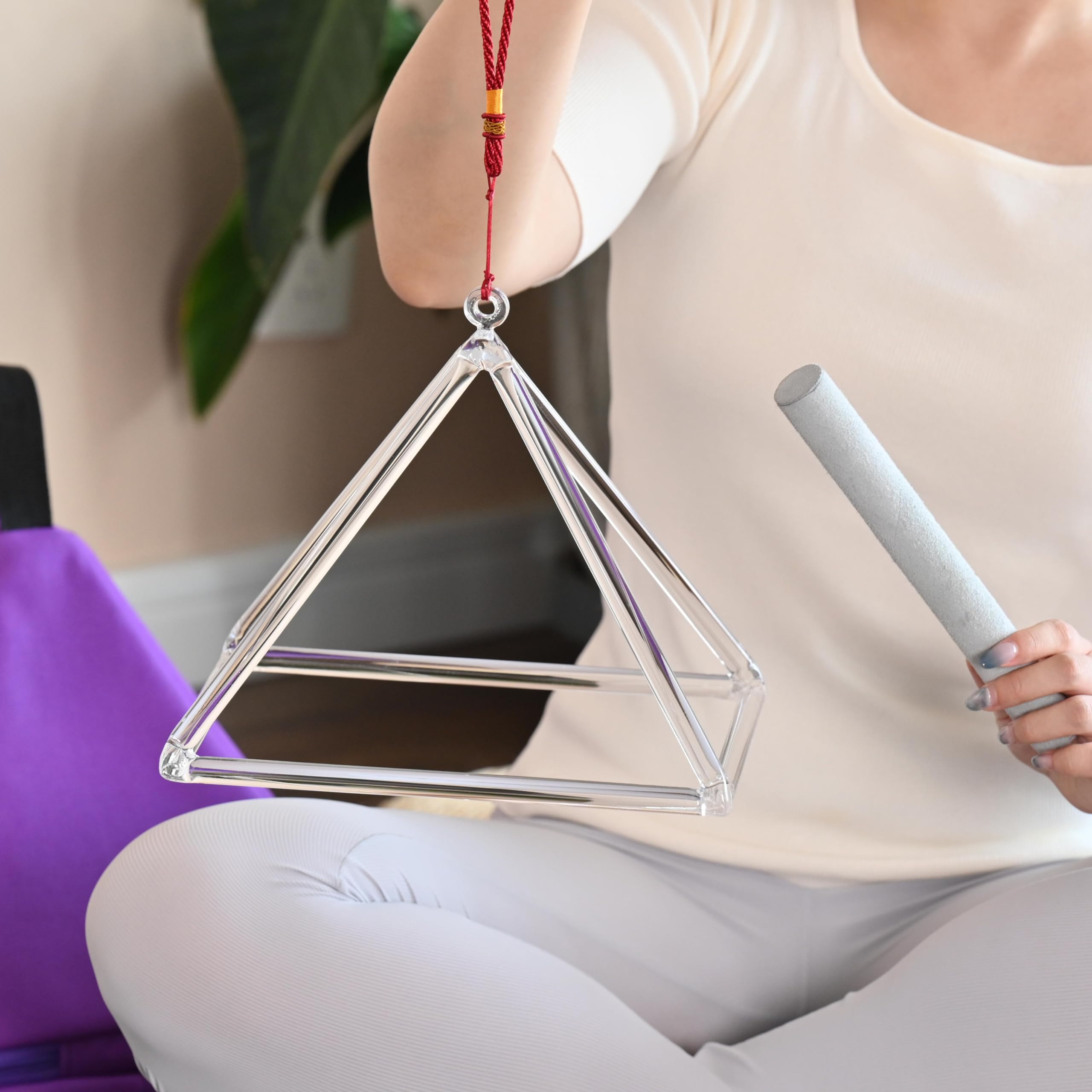 8 Inch Quartz Crystal Singing Pyramid - Healing Sound Instrument with Carry Case for Meditation, Yoga & Energy Work - Powerful Vibrational Therapy Tool for Chakra Balancing & Spiritual Healing