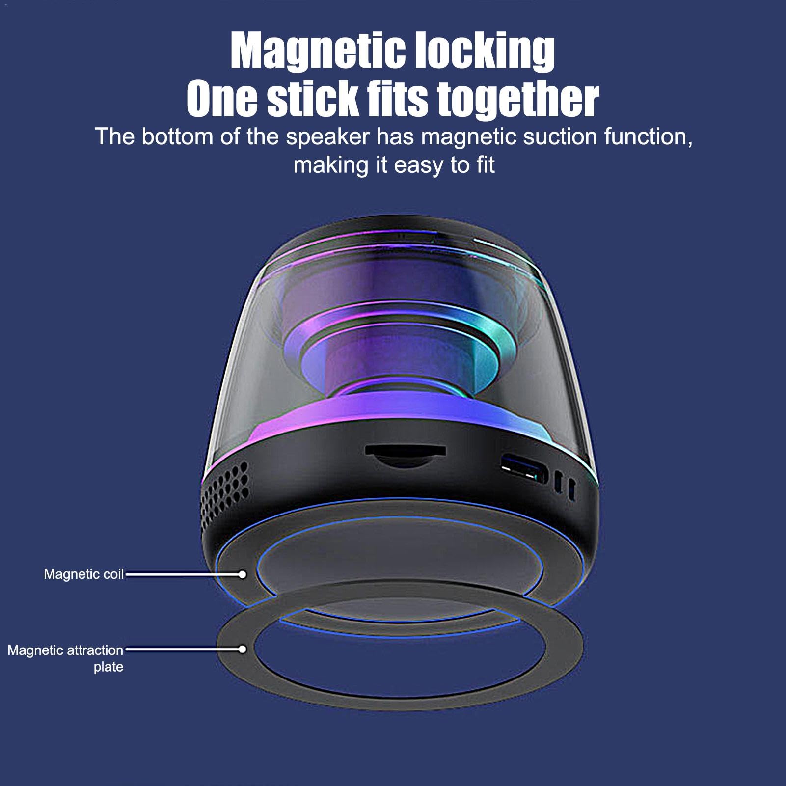 Portable Magnetic Wireless Golf Speaker with RGB Light Show - IPX5 Waterproof Bluetooth Speaker for Kids, Kayaking, Parties & Outdoor Activities | Perfect for Golf Carts, Beach & Backyard Gatherings
