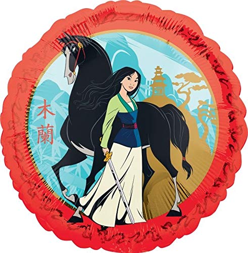 Mulan Birthday Balloon Bouquet Set - Disney Princess Party Decorations with Black Horse Balloons for Birthday, Baby Shower & Themed Celebrations