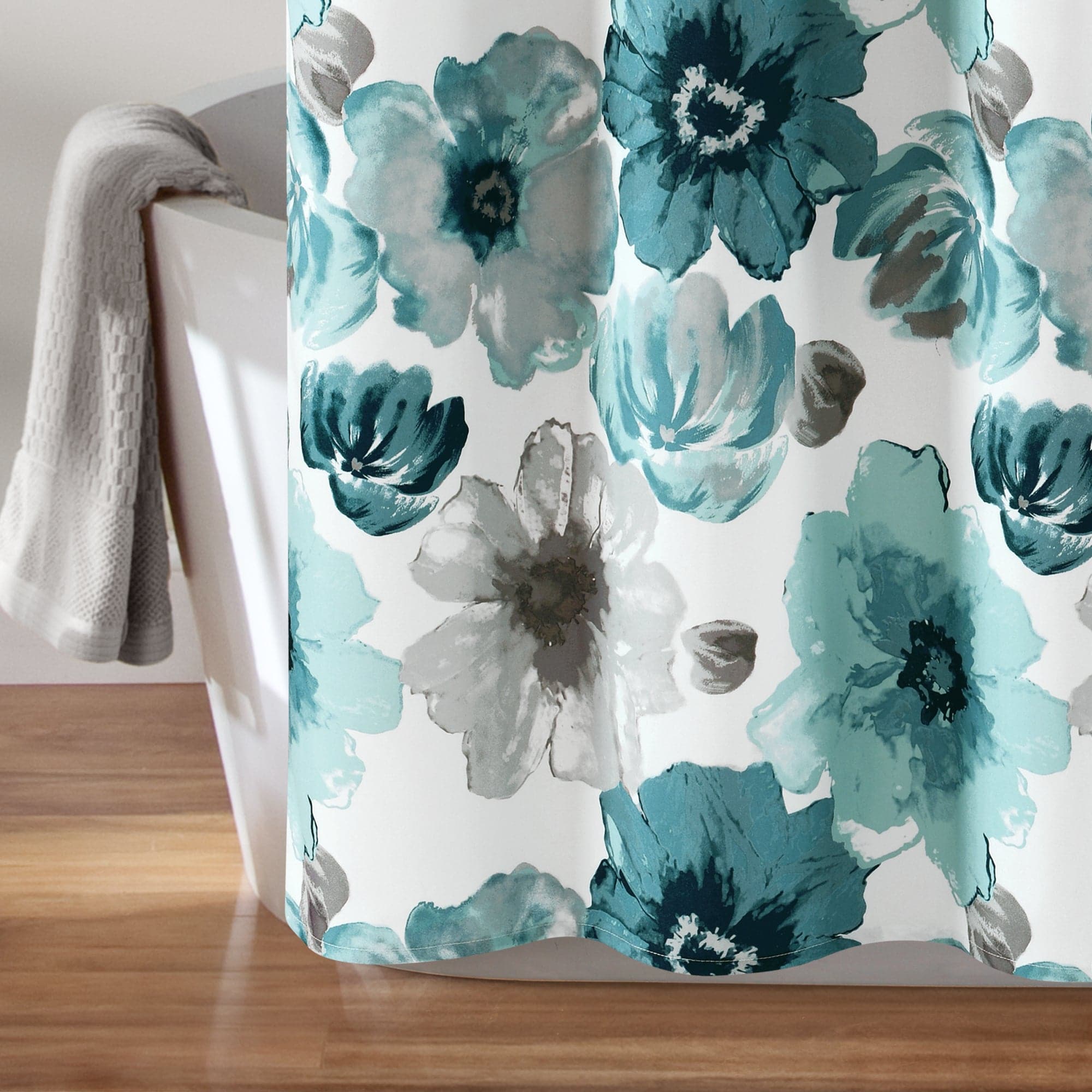Leah Waterproof Shower Curtain with Hooks - Elegant Bathroom Decor for Home & Hotel Use
