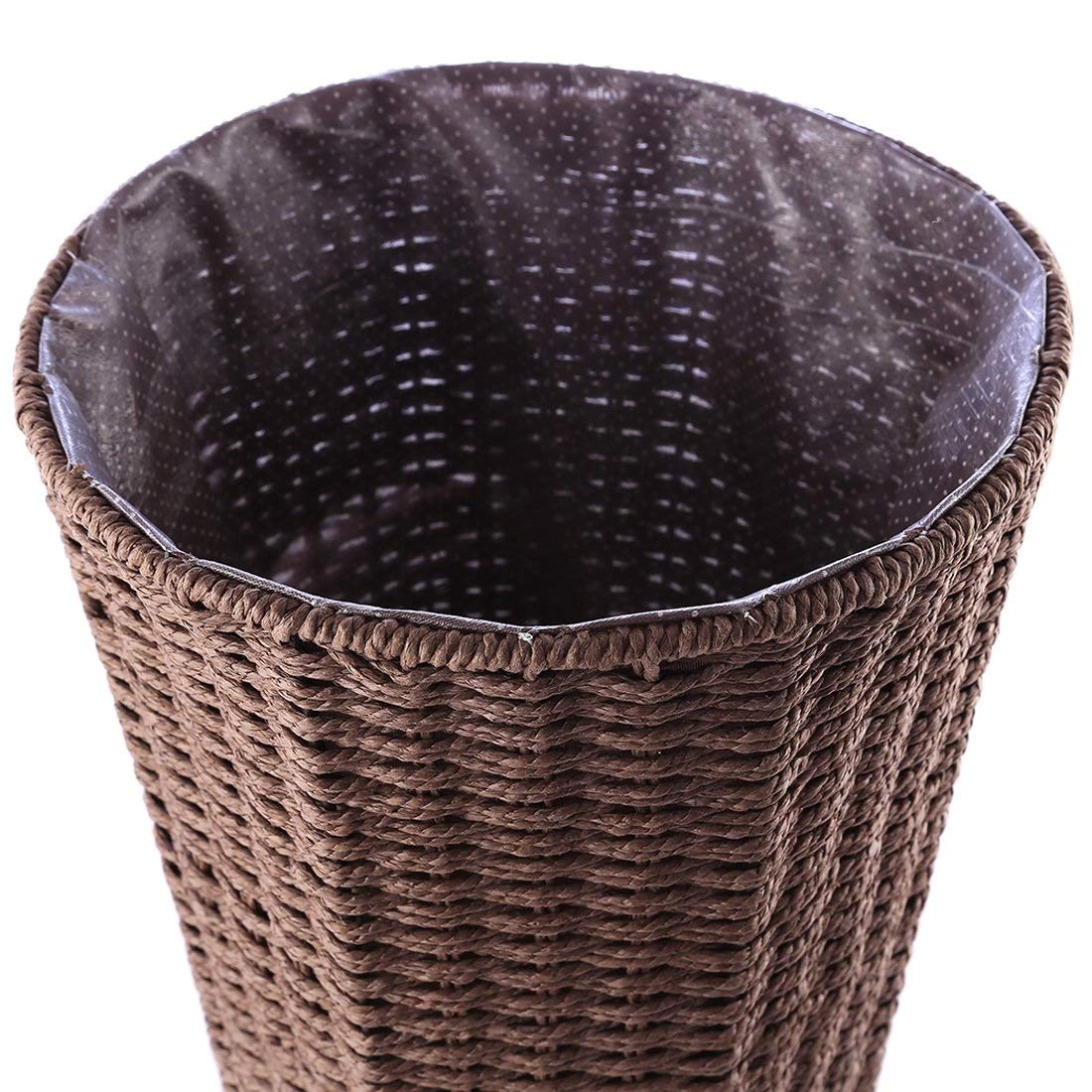 Eco-Friendly Rattan Wicker Trash Can - Recyclable Waste Basket for Kitchen, Office & Bedroom | Sustainable Brown Garbage Bin for Home & Office Organization