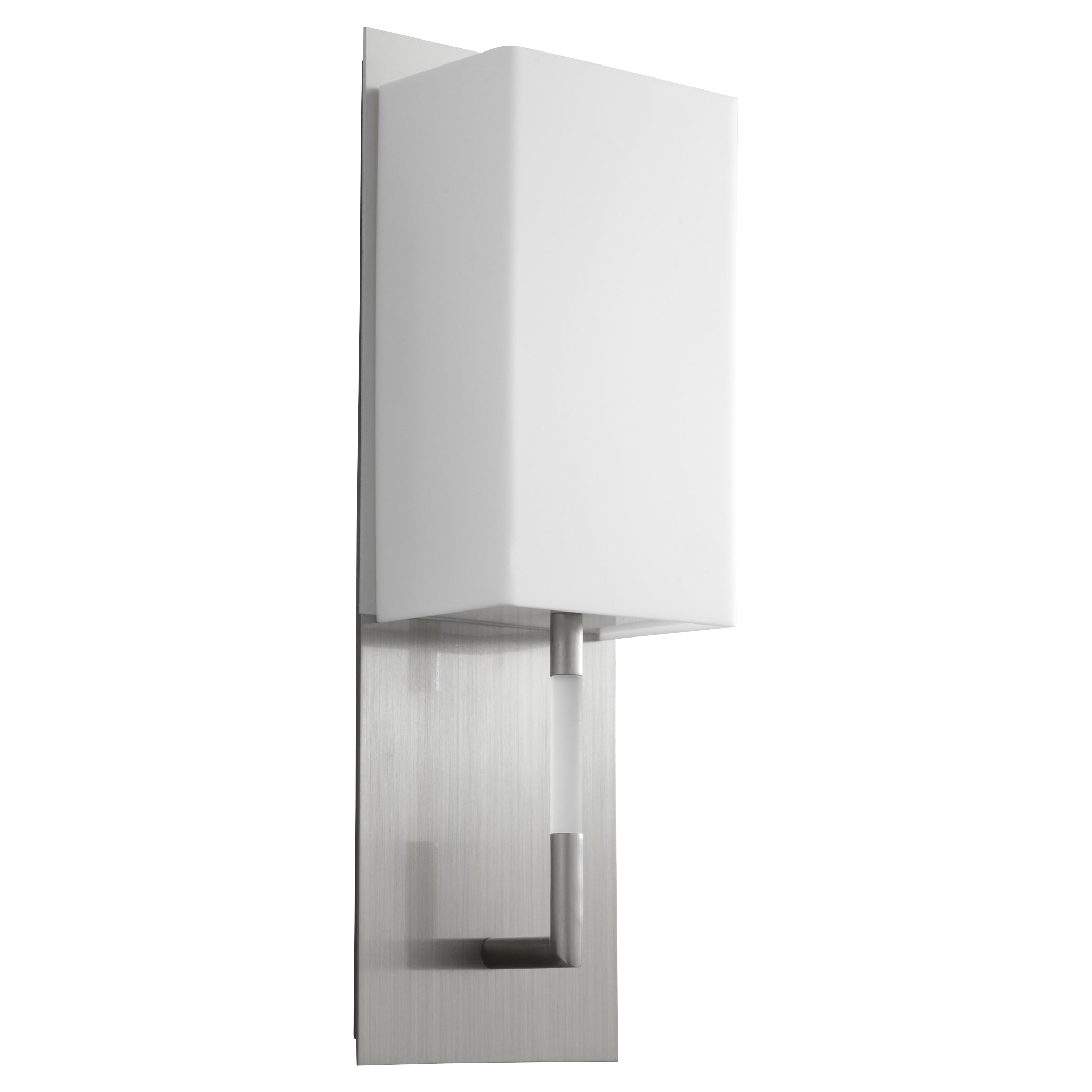 Oxygen Epoch 3-Light Modern Wall Sconce in Satin Nickel with Matte White Acrylic Shade - Perfect for Bedroom, Living Room, and Hallway Lighting