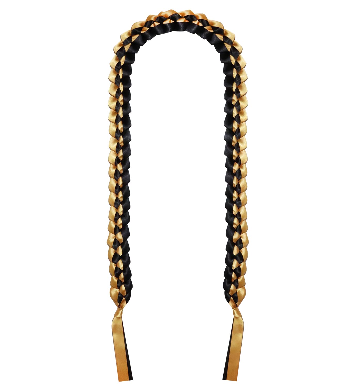 2023 Graduation Lei Penta Angel Braided Ribbon Lei Honor Cord - High School & College Graduation Gift, Party Decoration (Black & Gold) - Perfect for Commencement Ceremonies, Grad Parties & Photo Props
