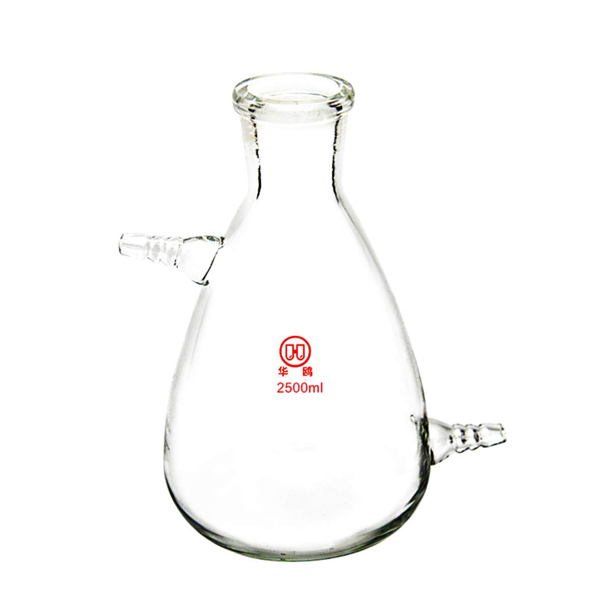 Premium Borosilicate Glass Erlenmeyer Flask with 2 Vacuum Adapters - 500ml Lab Filtration Bottle for Chemistry Experiments, Distillation & Scientific Research
