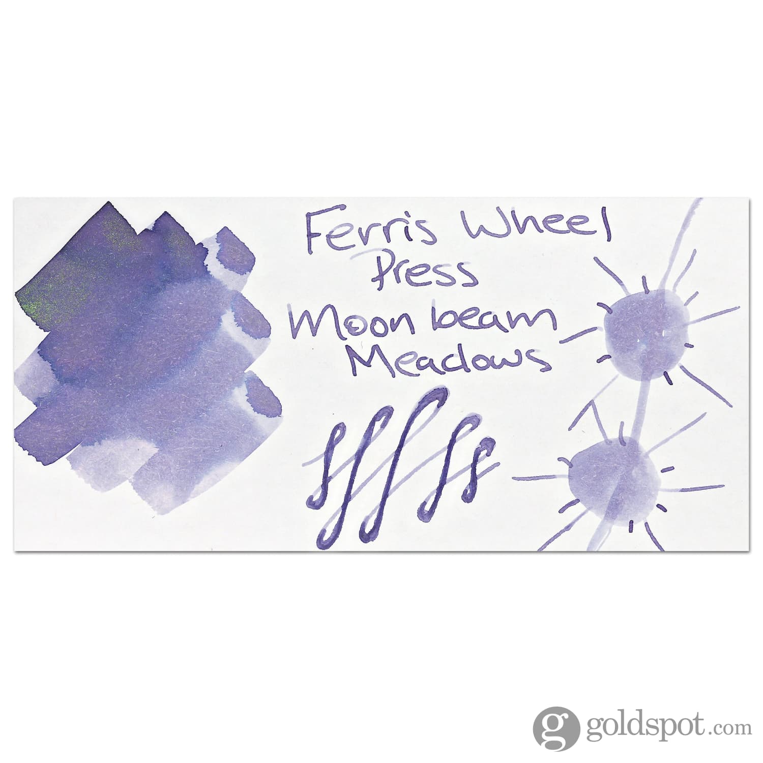 Ferris Wheel Press Moonbeam Meadows Shimmer Bottled Ink - 20 mL Fountain Pen Ink for Calligraphy, Journaling & Artistic Writing - Perfect for Special Occasions & Creative Projects