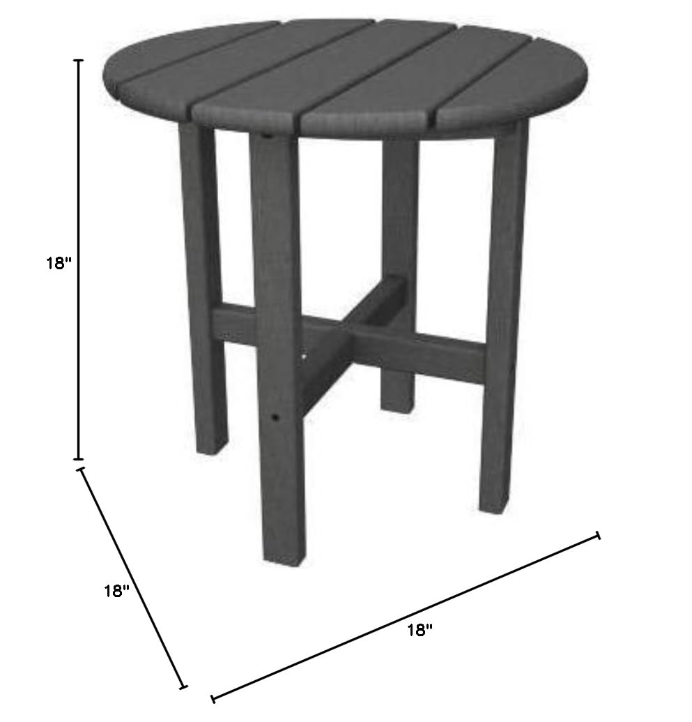 Trex Cape Cod 18-Inch Round Outdoor Side Table | Durable Stepping Stone Design | Perfect for Patio, Garden & Poolside Decor