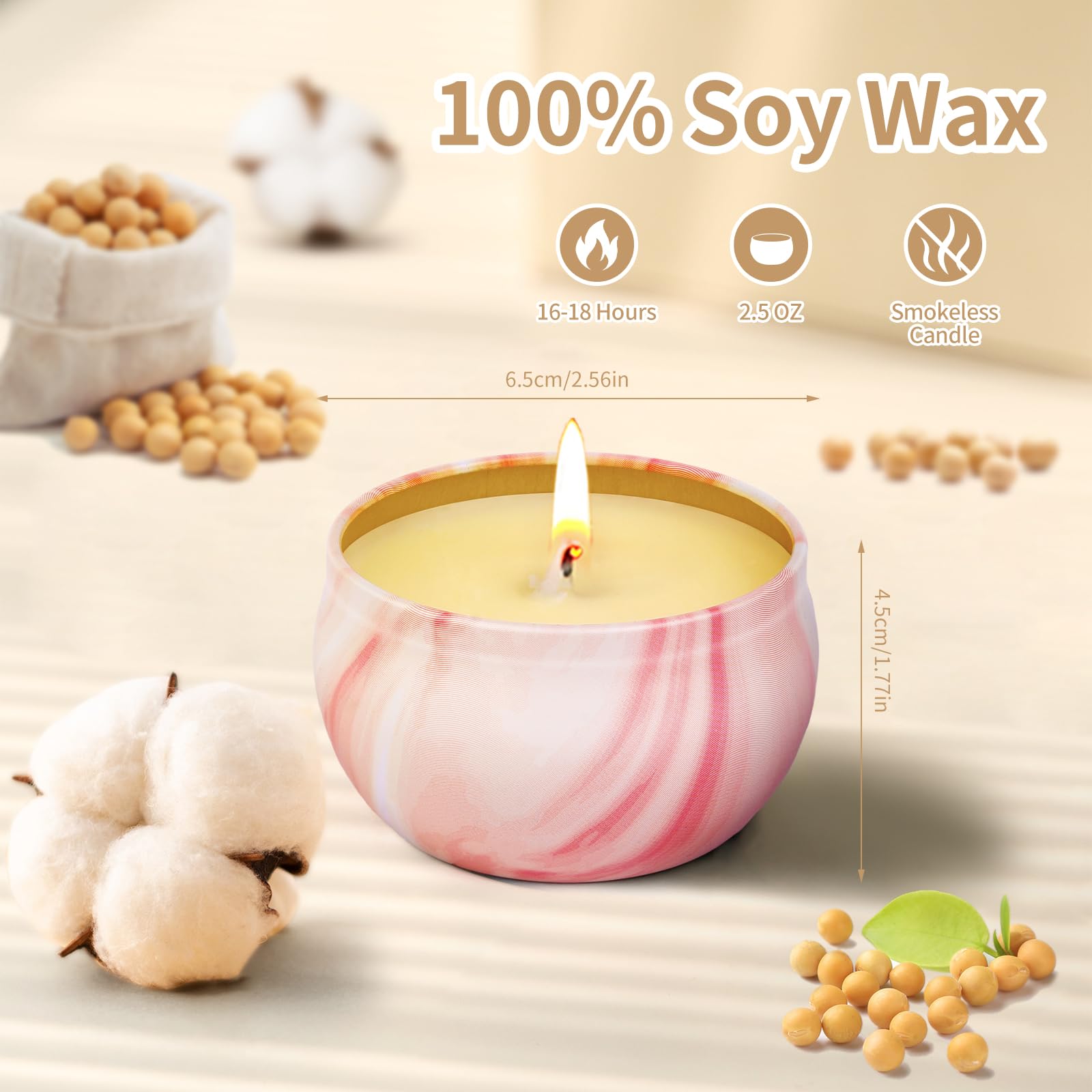 16 Pack Scented Soy Candles for Women - 180 Hours Long Lasting Lavender Aromatherapy Candles, Relaxing Birthday Christmas Gifts for Mom, Wife, Her - Perfect for Home, Bath, Spa, Yoga & Meditation