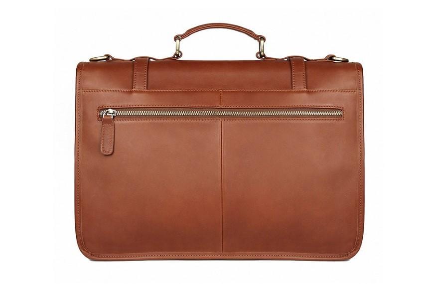 Premium Large Leather Laptop Briefcase for Business & Travel - Durable 17 Inch Laptop Bag with USB Charging Port, Perfect for Office, Commuting & Airplane Carry-On