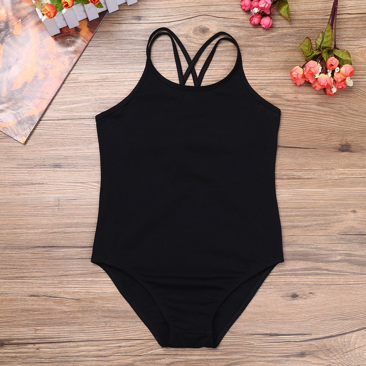 Girls Dance Leotard - Ballet Gymnastics One Piece Jumpsuit with Double Criss Cross Straps - Perfect for Ballet Class, Recital & Dance Competition