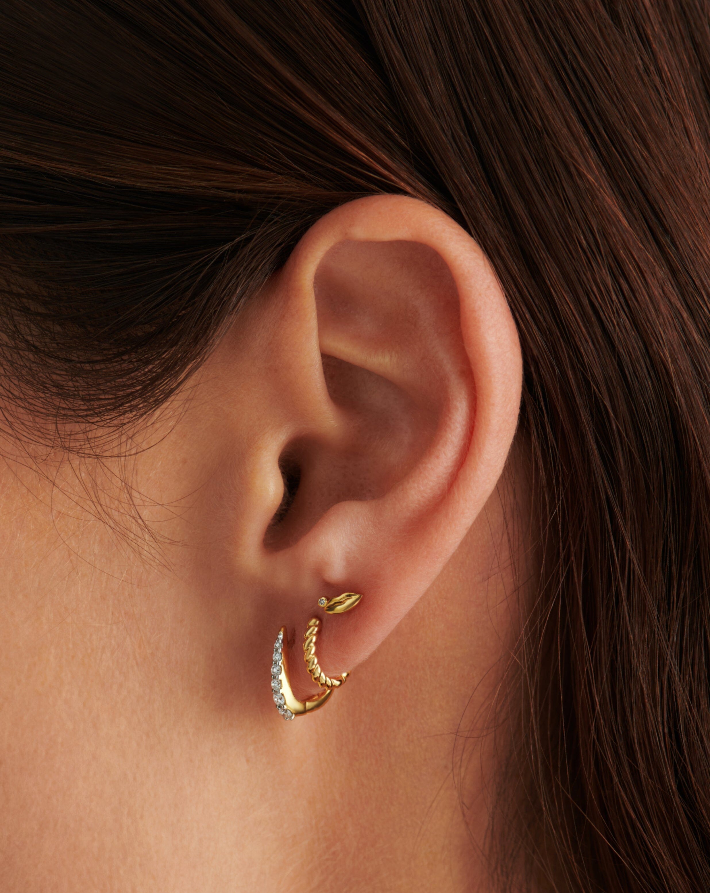 14K Solid Gold Huggie Hoop Earrings with Diamonds – Elegant & Dainty Everyday Jewelry for Women | Perfect for Gifts, Parties & Special Occasions
