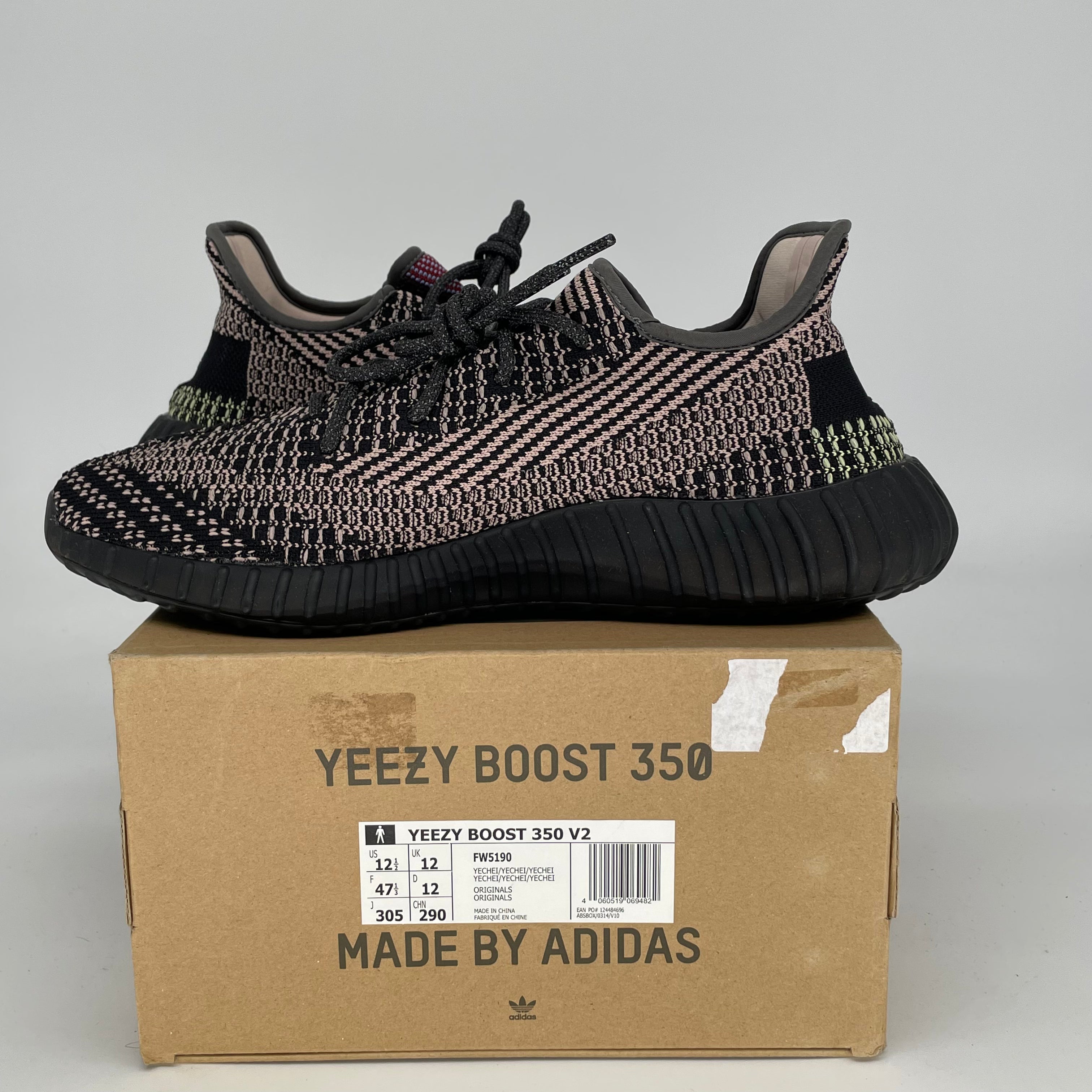 Adidas Yeezy Boost 350 V2 Yecheil Reflective - Men's Size 12.5 Running Shoes (FW5190) | Comfortable Sneakers for Jogging, Gym & Casual Wear
