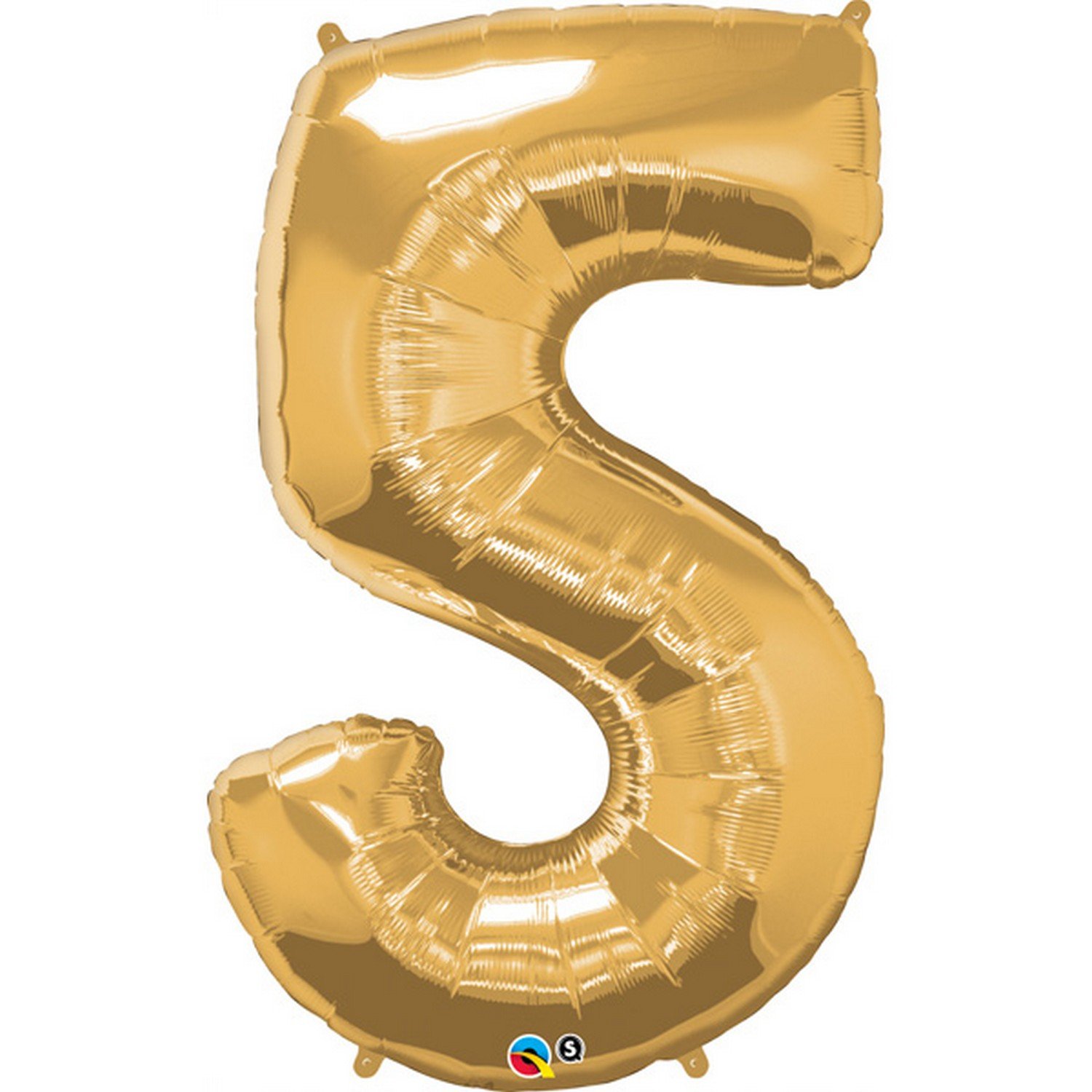 Qualatex 34 Inch Metallic Gold Number Balloons (0-9) - Birthday Party, Wedding, Anniversary Decorations & Photo Backdrop Props