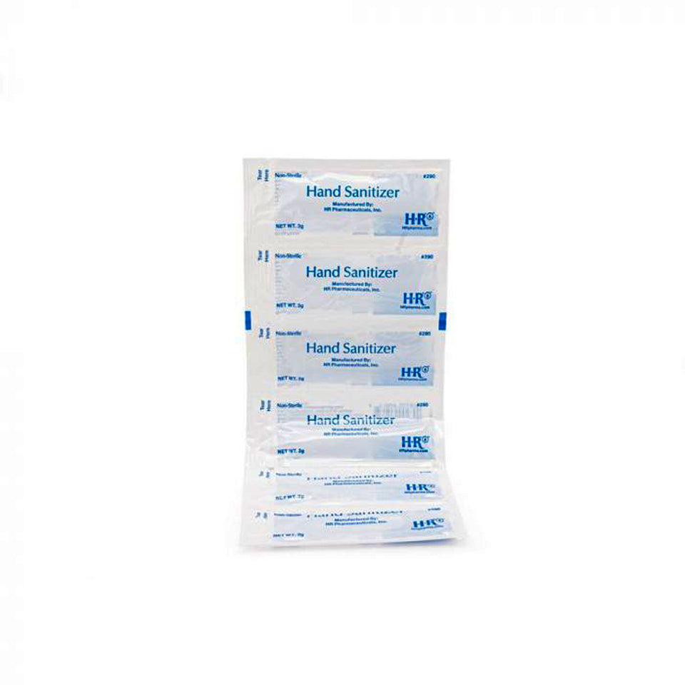 HR Hand Sanitizer 3g Packets (6 Pack) - Portable Alcohol-Based Sanitizing Gel for On-The-Go Hygiene, Travel, Office & School Use