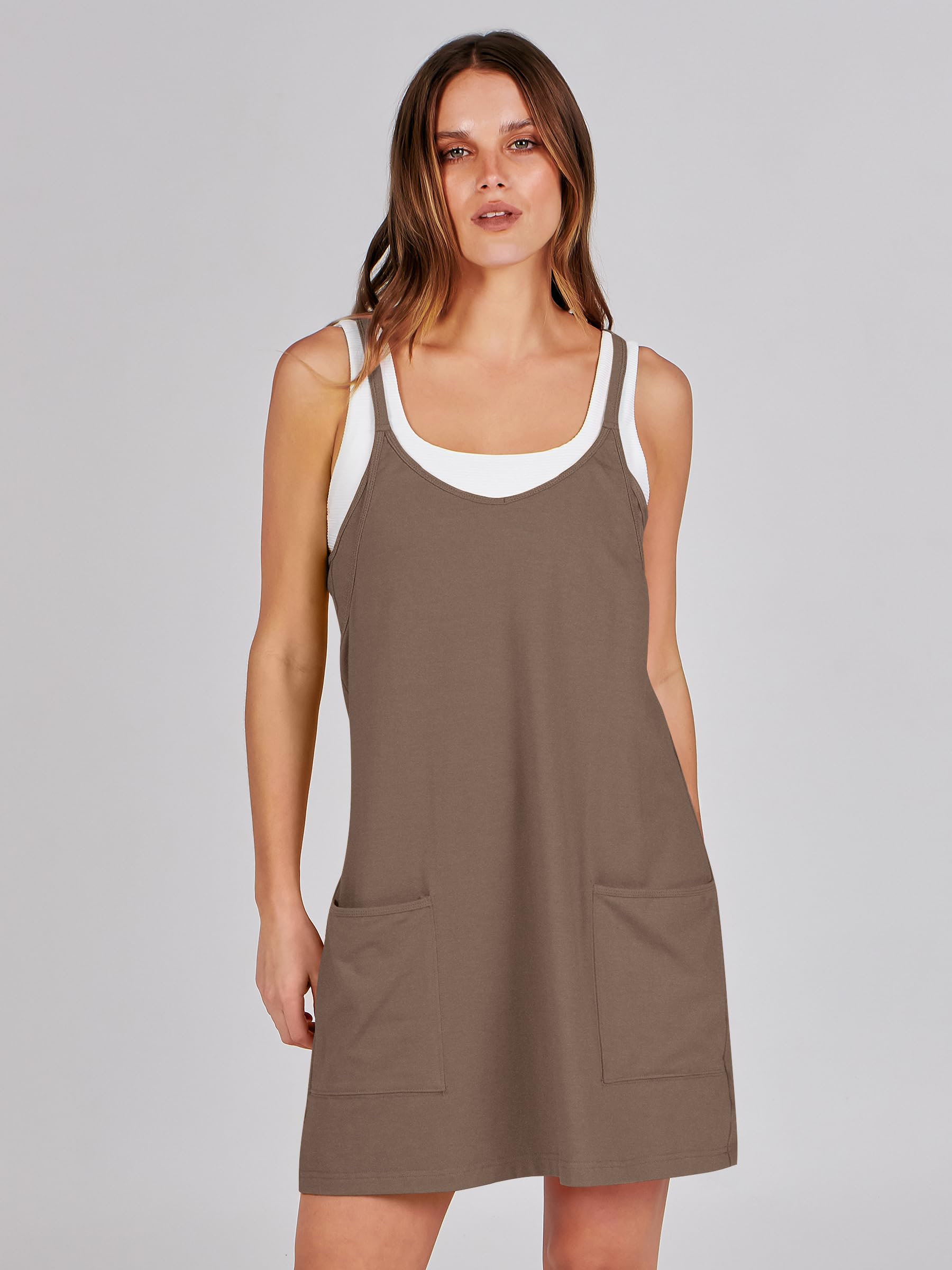 ANRABESS Women's Athletic Dress - Summer Tennis Workout Active Sports Mini Romper with Built-in Shorts | Travel & Vacation Clothes | Perfect for Gym, Running, Yoga and Beach Outings