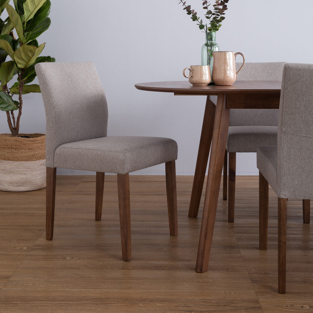 Ladee Dining Chair - Cocoa & Grey Upholstered Seat - Modern Kitchen & Dining Room Furniture for Home & Office Use