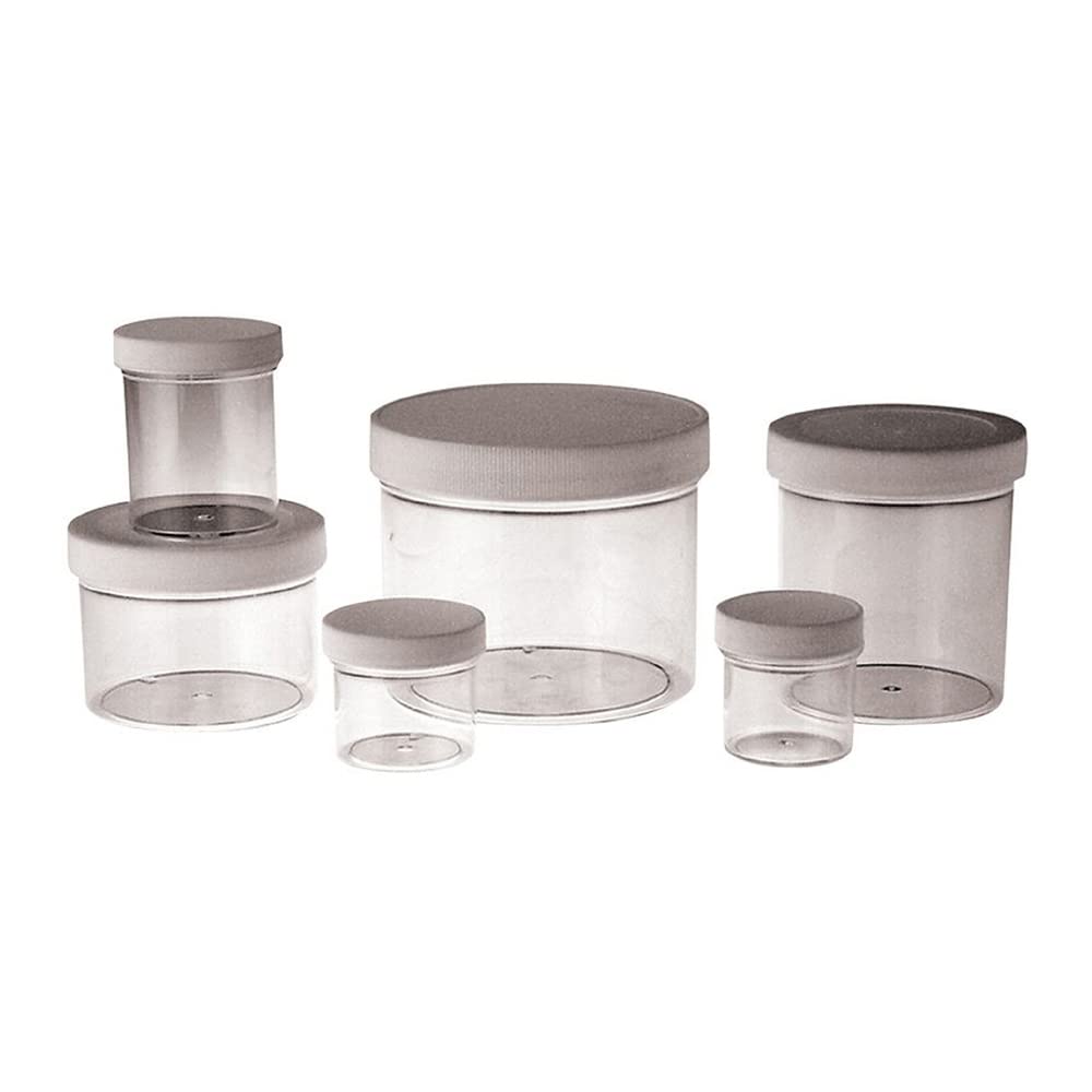 Clear Polystyrene Jar with White Polypropylene SturdeeSeal Cap & Foam Lining - 2 oz (Pack of 48) - Ideal for Cosmetics, Pharmaceuticals & Laboratory Sample Storage