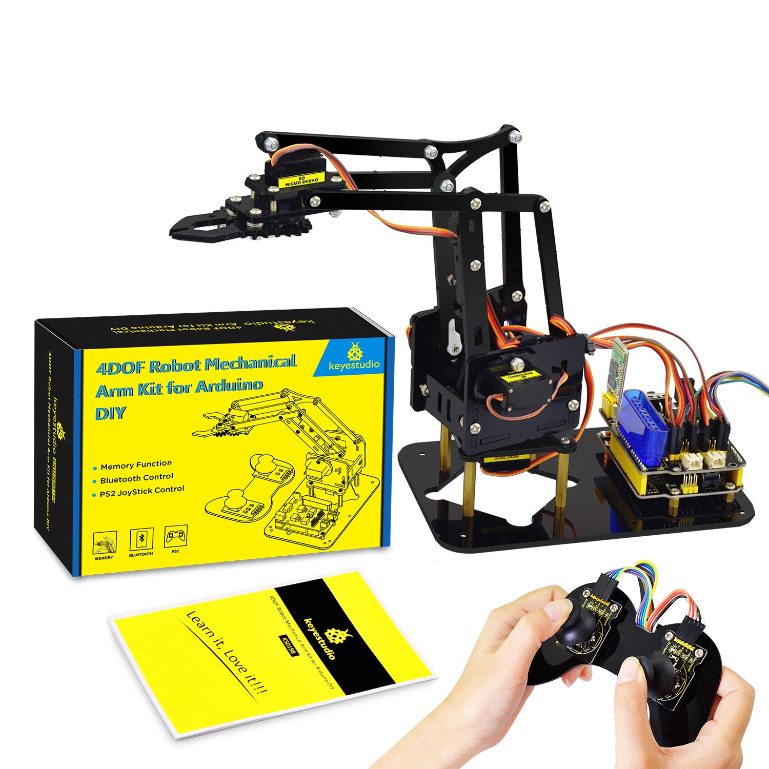 KEYESTUDIO Smart Robot Car Kit for Arduino IDE - Educational STEM Robotics Kit with UNO Board for Teens & Adults - Perfect for DIY Projects, Coding Practice, and STEM Learning