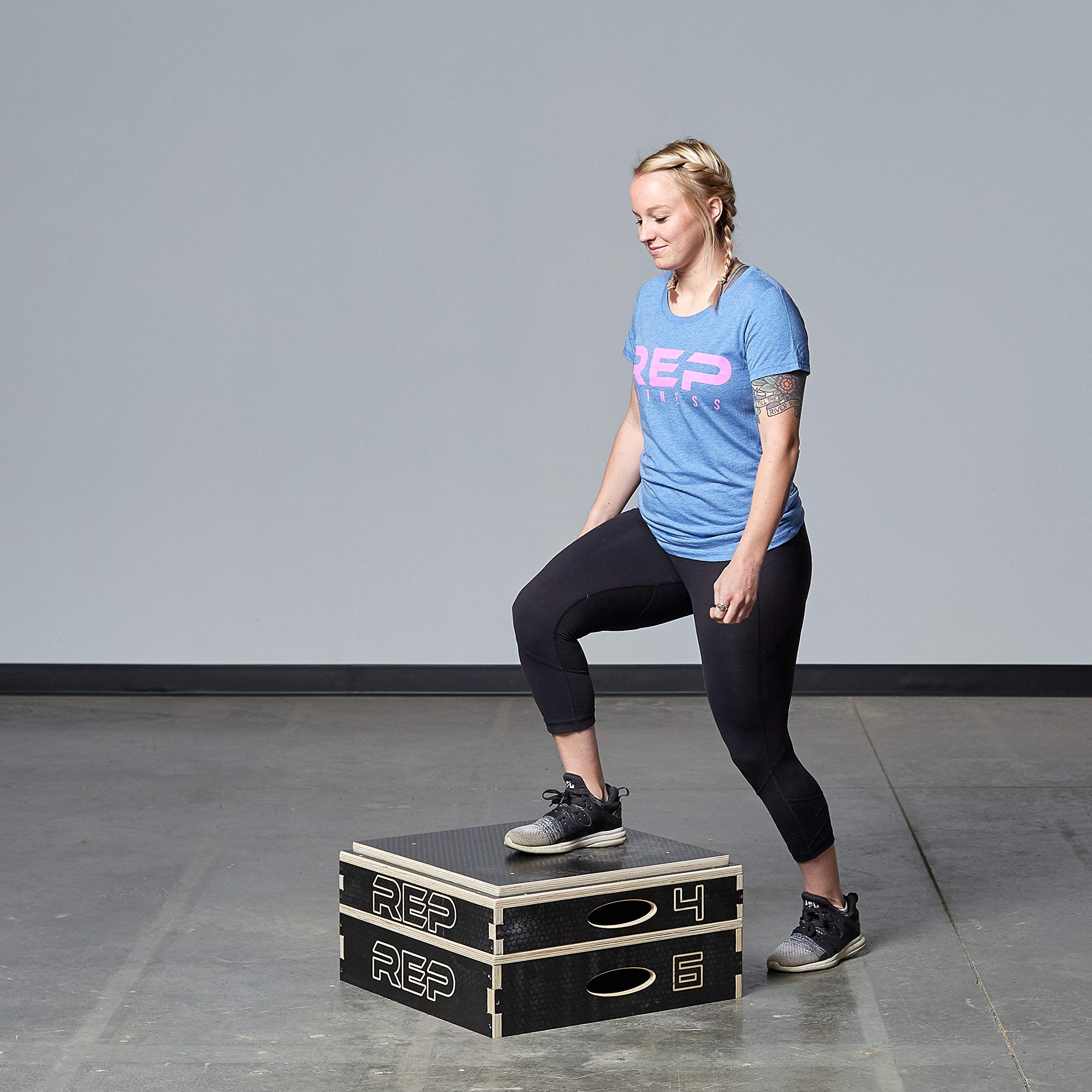 REP Fitness Stackable Wood Plyometric Box for Jump Training, CrossFit, and Home Gym Workouts - 4/6/8/12 Inch Plyo Box Sizes, Fully Assembled - Perfect for HIIT, Agility Drills, and Strength Conditioning