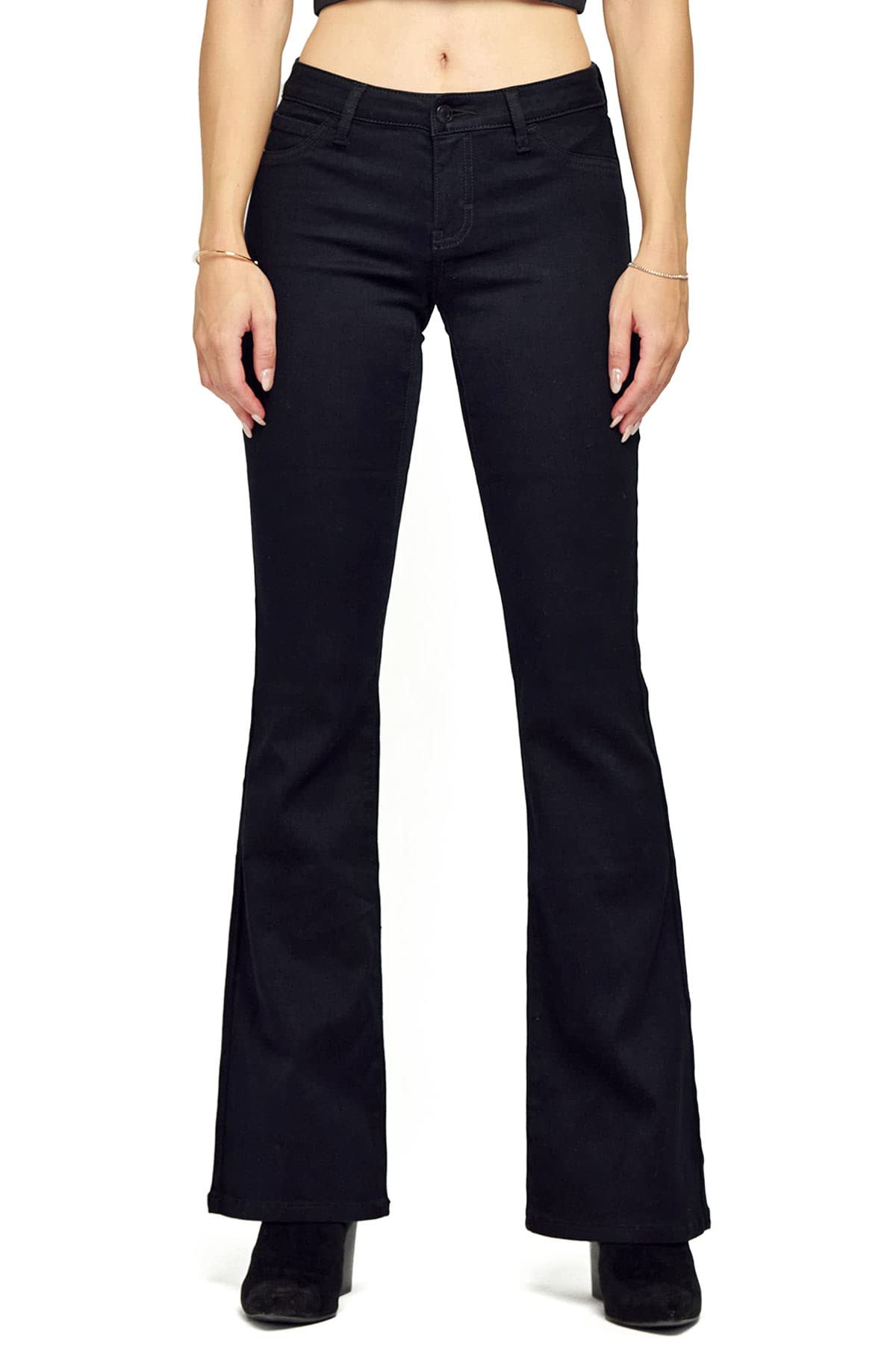 Women's Stretchy Bell Bottom Flare Jeans - Mid Rise Jeggings for Juniors | Comfortable & Trendy for Casual Wear, Parties & Everyday Outfits