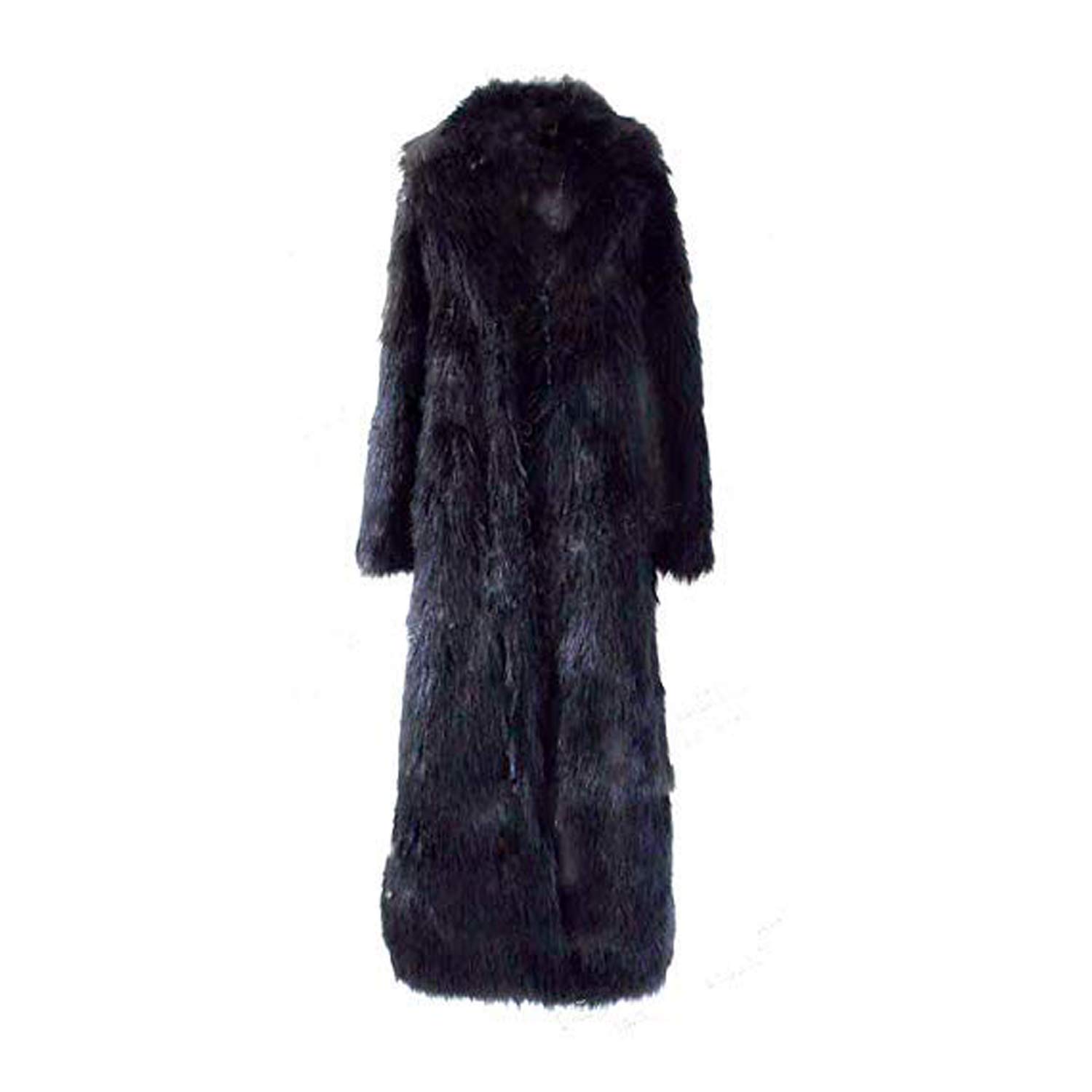 Women's Warm Long Sleeve Faux Fur Parka Coat with Lapel - Full Length Winter Outerwear Maxi Overcoat for Cold Weather | Perfect for Snow Days, Outdoor Activities & Fashionable Winter Looks