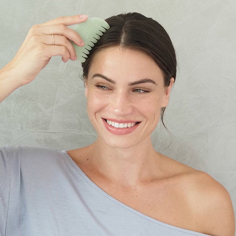 Premium Jade Hair Comb for Scalp Massage & Hair Growth - Natural Stone Detangling Comb for Smooth & Shiny Hair - Perfect for Daily Styling, Relaxation & Hair Care Routine