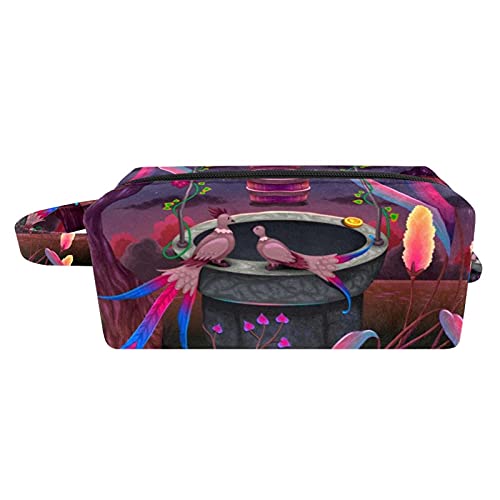 Stylish Magical Garden Makeup Bag - Waterproof Travel Cosmetic Organizer with Zipper & Handle for Women | Perfect for Vacation, Gym & Daily Essentials Storage