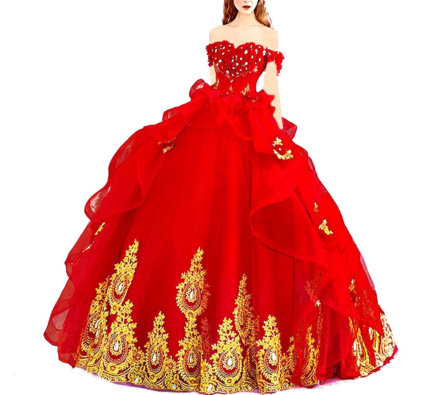 **Off Shoulder Sweet 16 Prom Ball Gown – Beaded Cosplay Princess Quinceanera Dress for Teens | Formal Dances, Birthday Parties & Special Occasions**