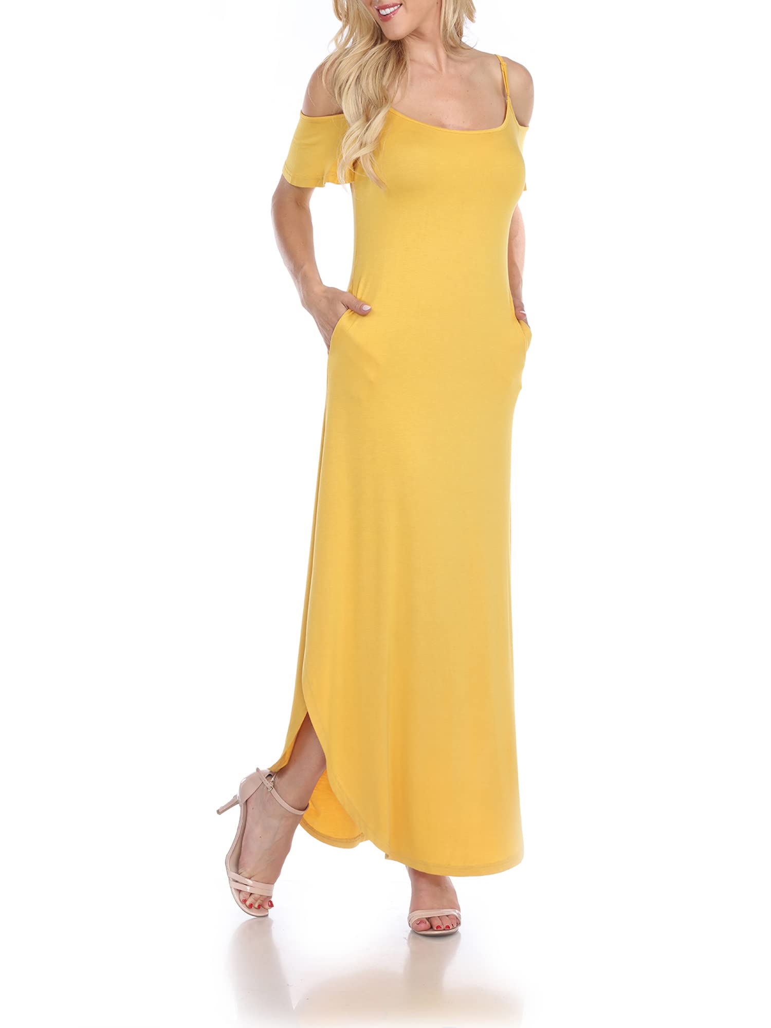 White Mark Women's Lexi Maxi Dress - Flowy Long Sleeve Boho Maxi Dress for Beach, Wedding & Party | Elegant Casual Summer Dress