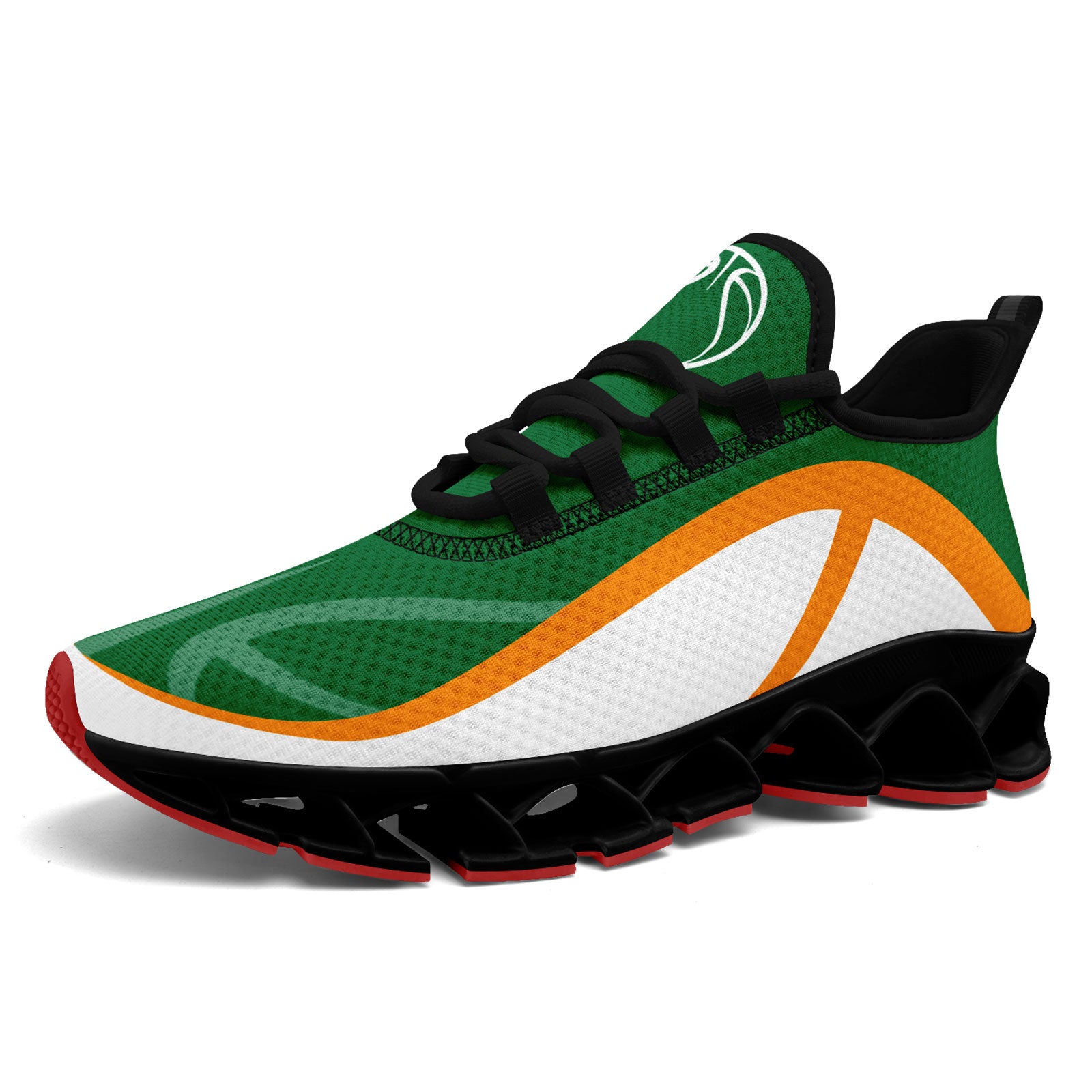 Custom Green & Orange Maxsoul Personalized Sneakers - Lightweight Comfortable Athletic Shoes for Men & Women | Perfect for Running, Gym Workouts & Casual Wear (Model: FN003XD D020391)