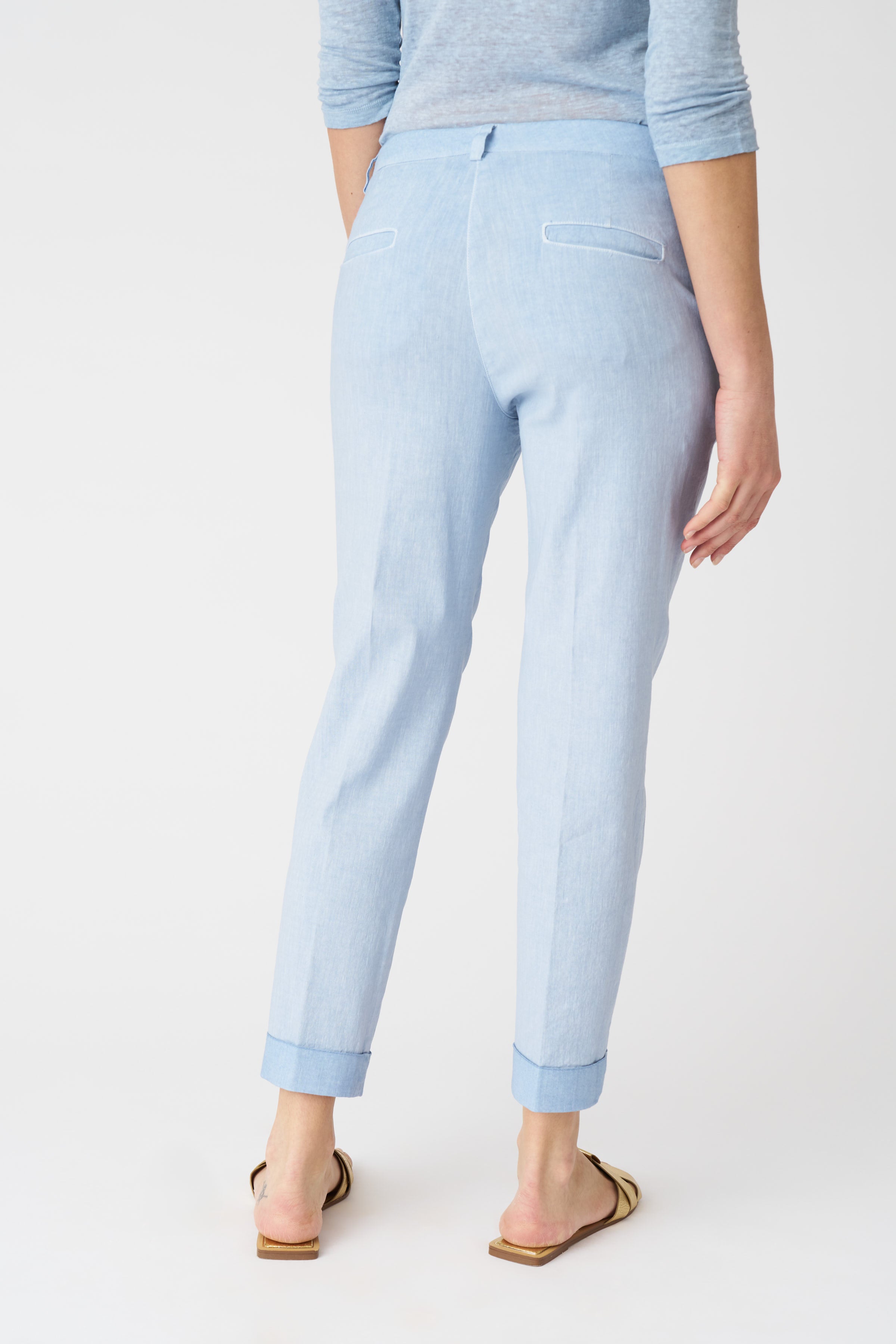 Women's High Waisted Cropped Chino Pants - Slim Fit Ankle Length Trousers for Work, Casual & Travel