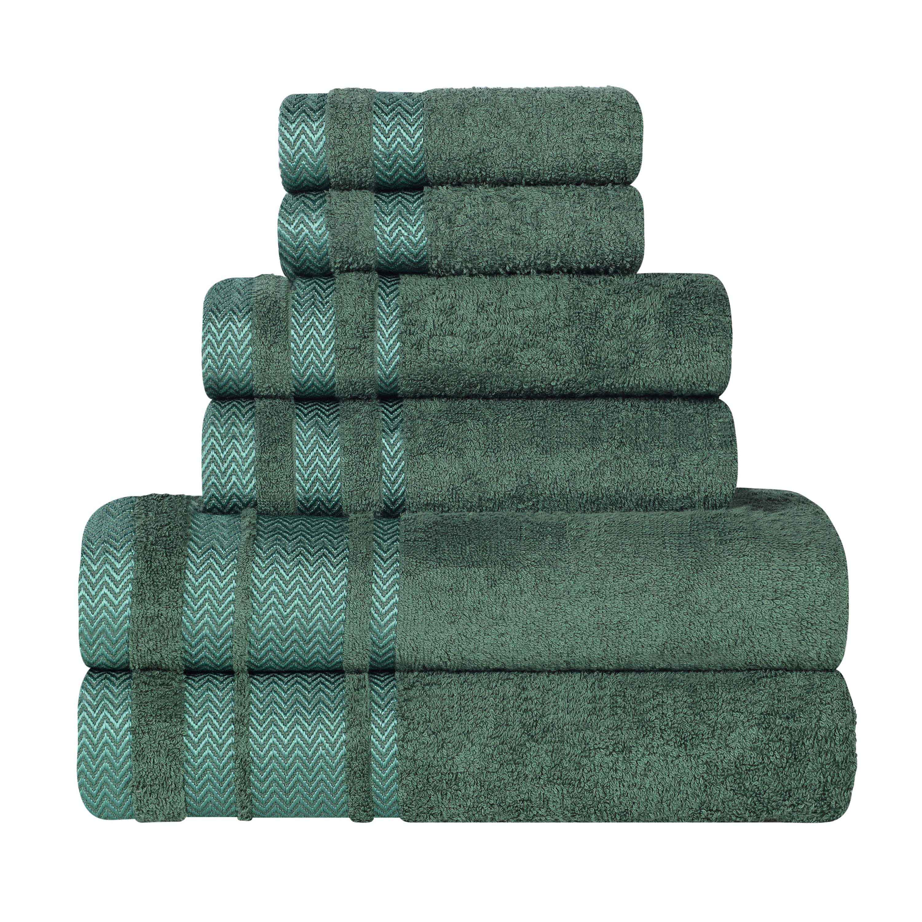 Premium 6-Piece Cotton Towel Set - Medium Weight, Soft & Absorbent Bath Towels for Spa, Gym, or Home Use - Hays Brand