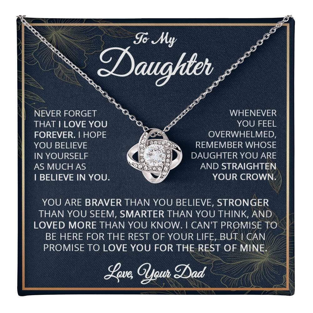 Forever Love Necklace - Meaningful Birthday & Christmas Gift for Daughter from Mom or Dad | Jewelry Charm Present with Message Card & Gift Box | Perfect for Special Occasions & Heartfelt Moments